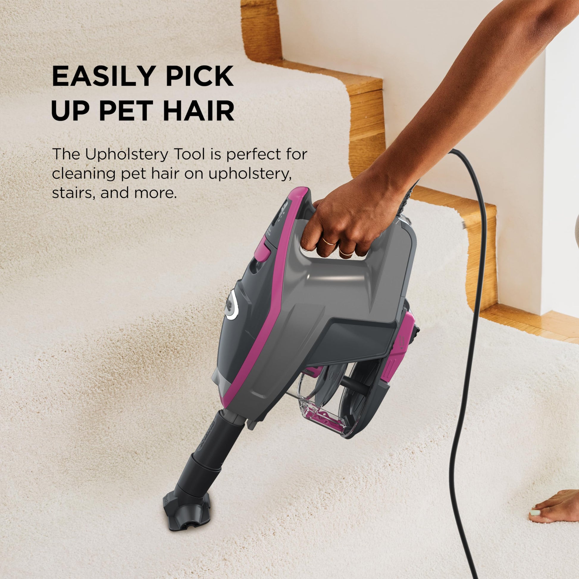 Shark HV371 Rocket Pro DLX - Aspiradora de Mano extraíble, dirección giratoria Avanzada, Taza XL, Herramienta de Grietas, Herramienta de tapicería y Cepillo para Polvo antialérgeno, Fucsia, Capacidad