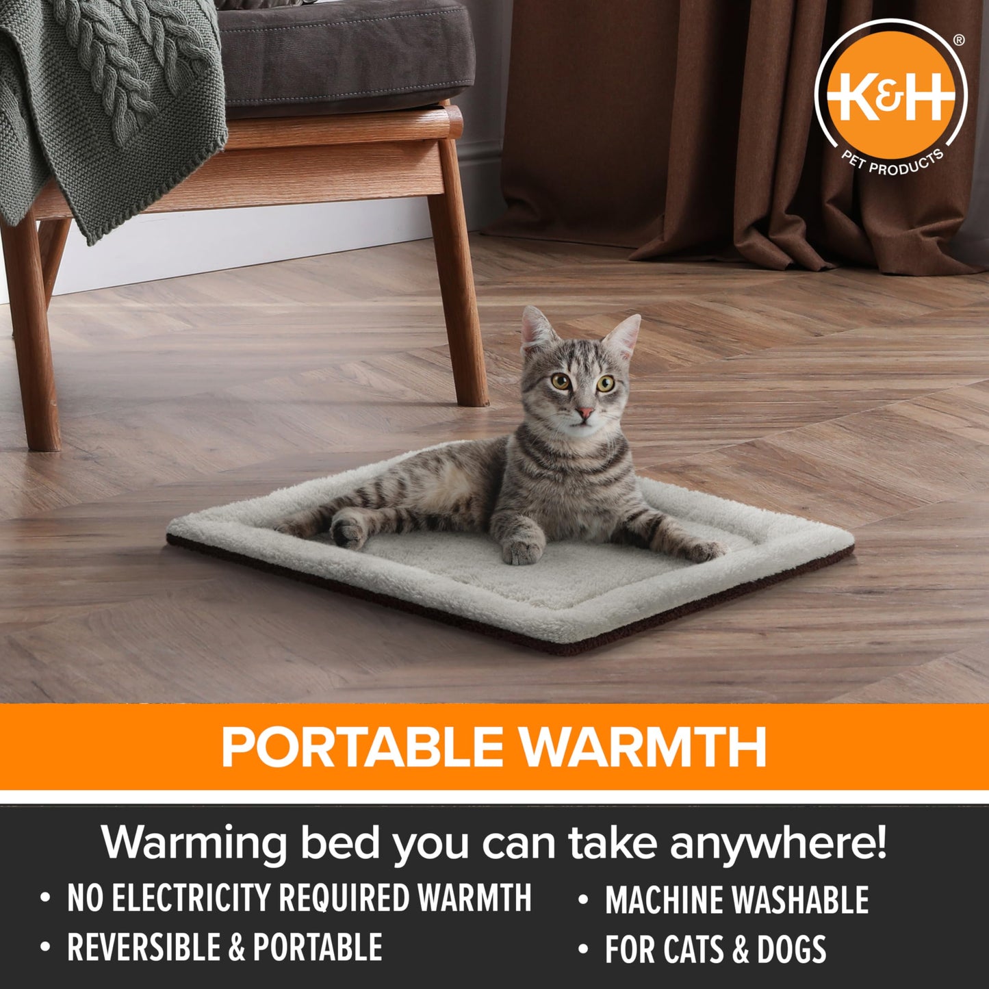 Almohadilla Autocalentable K&H Pet Products Oatmeal Chocolate Small para Mascotas