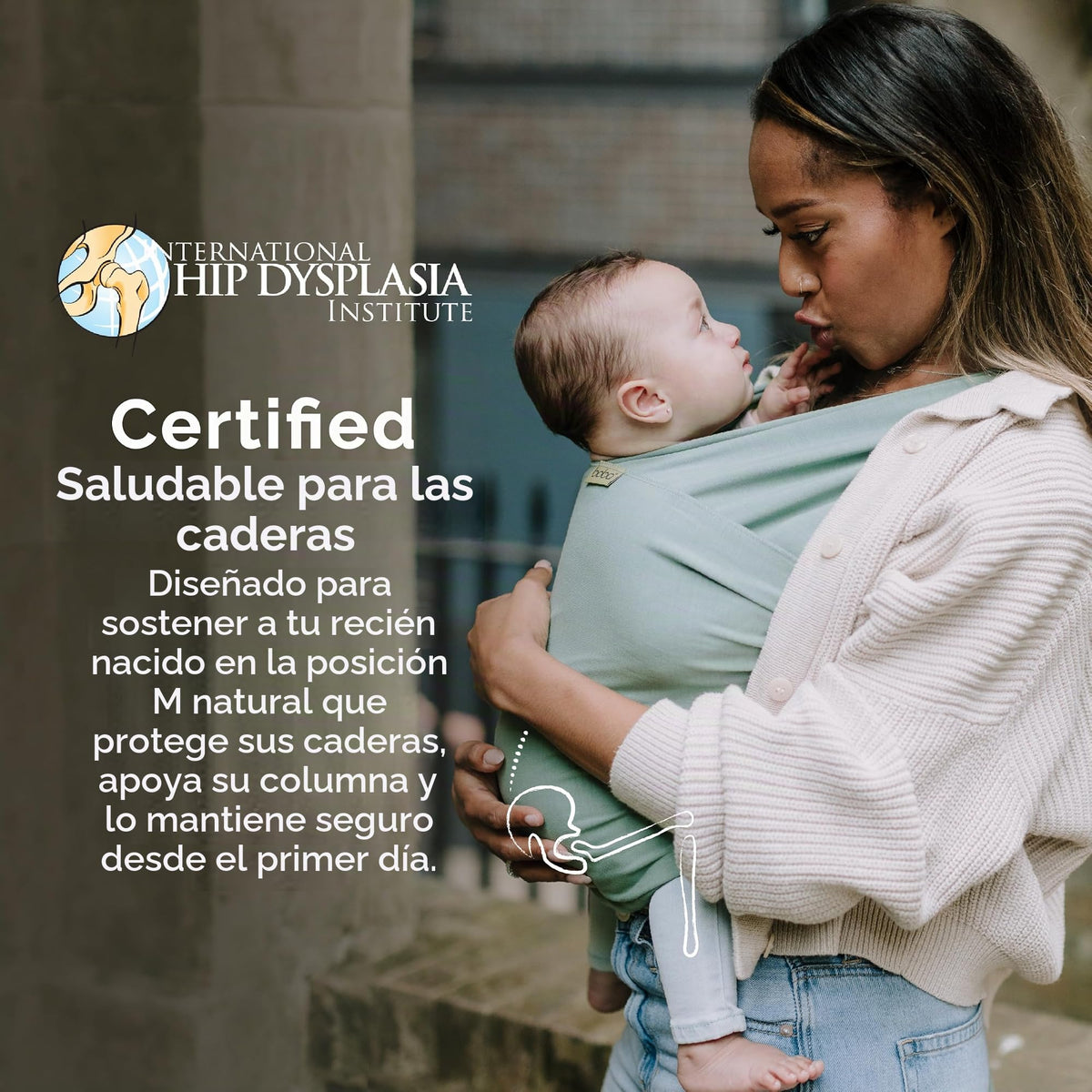 Boba - Portabebés original para recién nacidos (7-35 libras), suave, seguro, manos libres y ergonómico, ideal para una unión cómoda, nuevos padres (verde salvia)