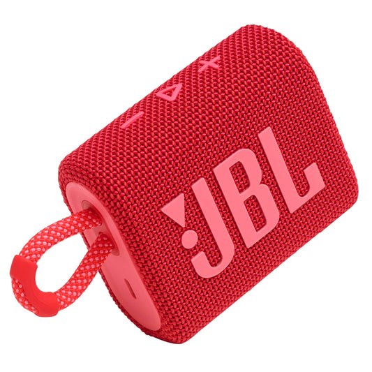 JBL Go 3 Bocina Portátil Bluetooth, 4.2 W de Potencia, Reproducción 5 Horas, Resistente al Agua y al Polvo IP67 - Rojo