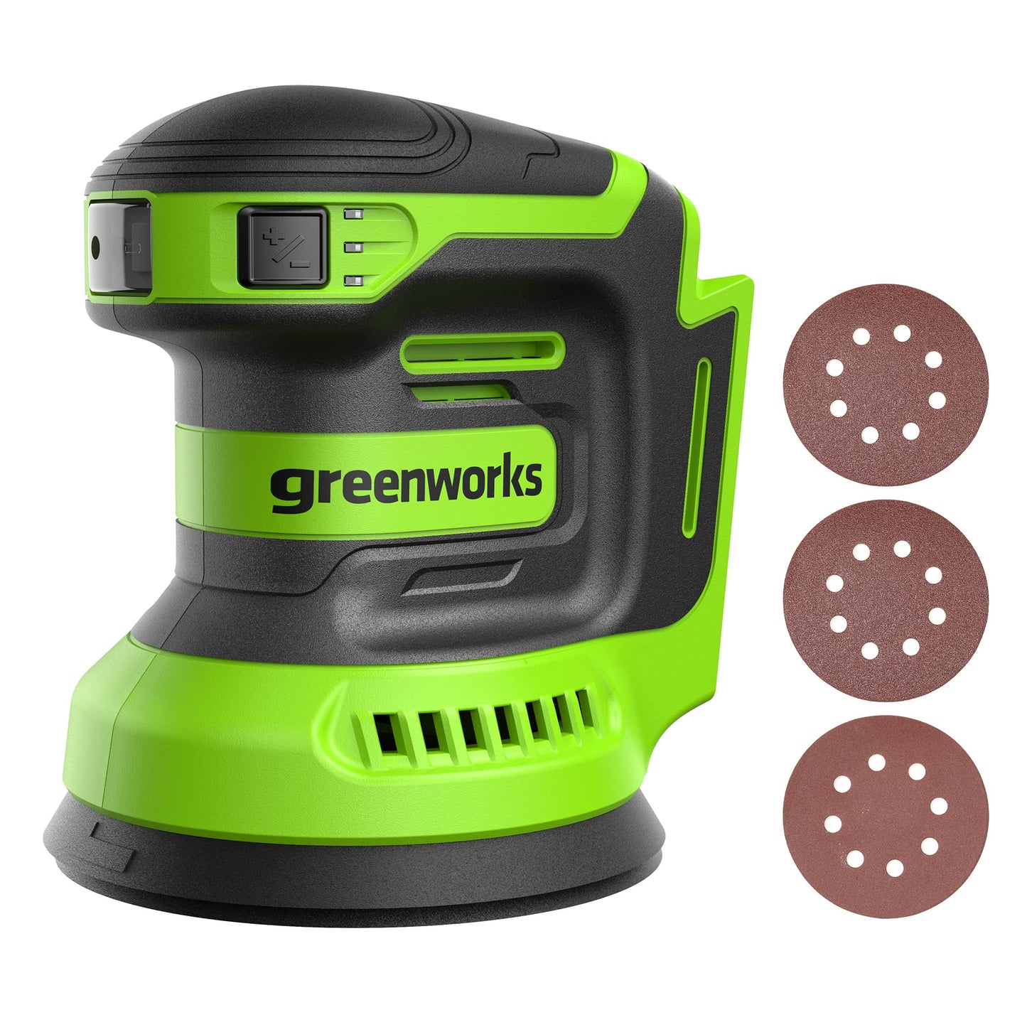Greenworks Kit de lijadora orbital de 24 V, lijadora aleatoria de 5 pulgadas, velocidad variable, solo herramienta