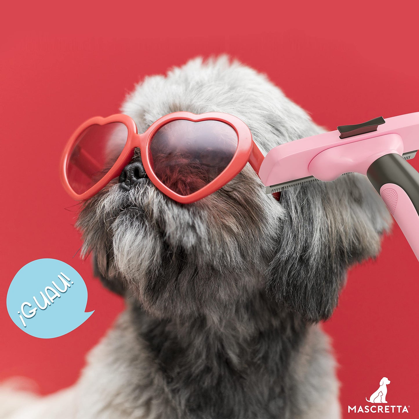 Deslanador MASCRETTA Rosa con Firme Agarre para Perro y Gato