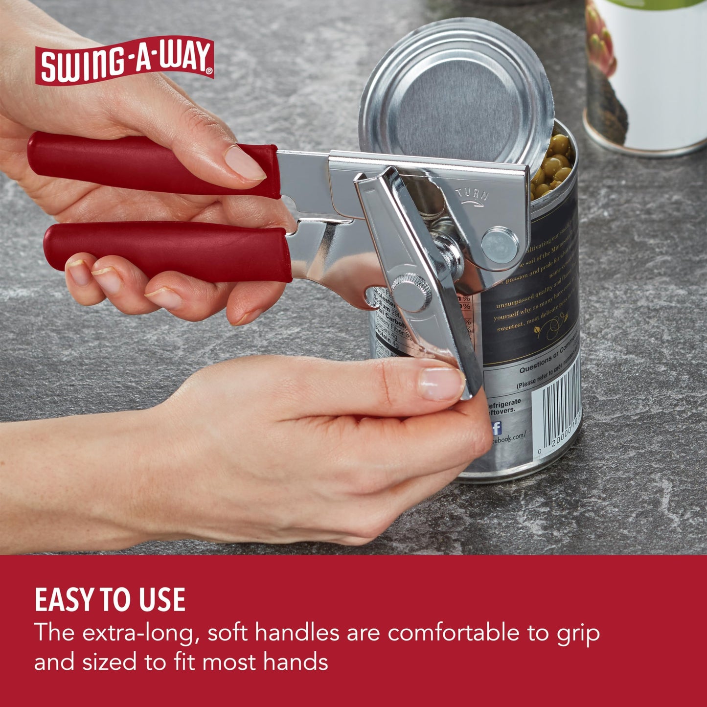 Abrelatas Portátil Swing-A-Way Rojo Modelo 407BK