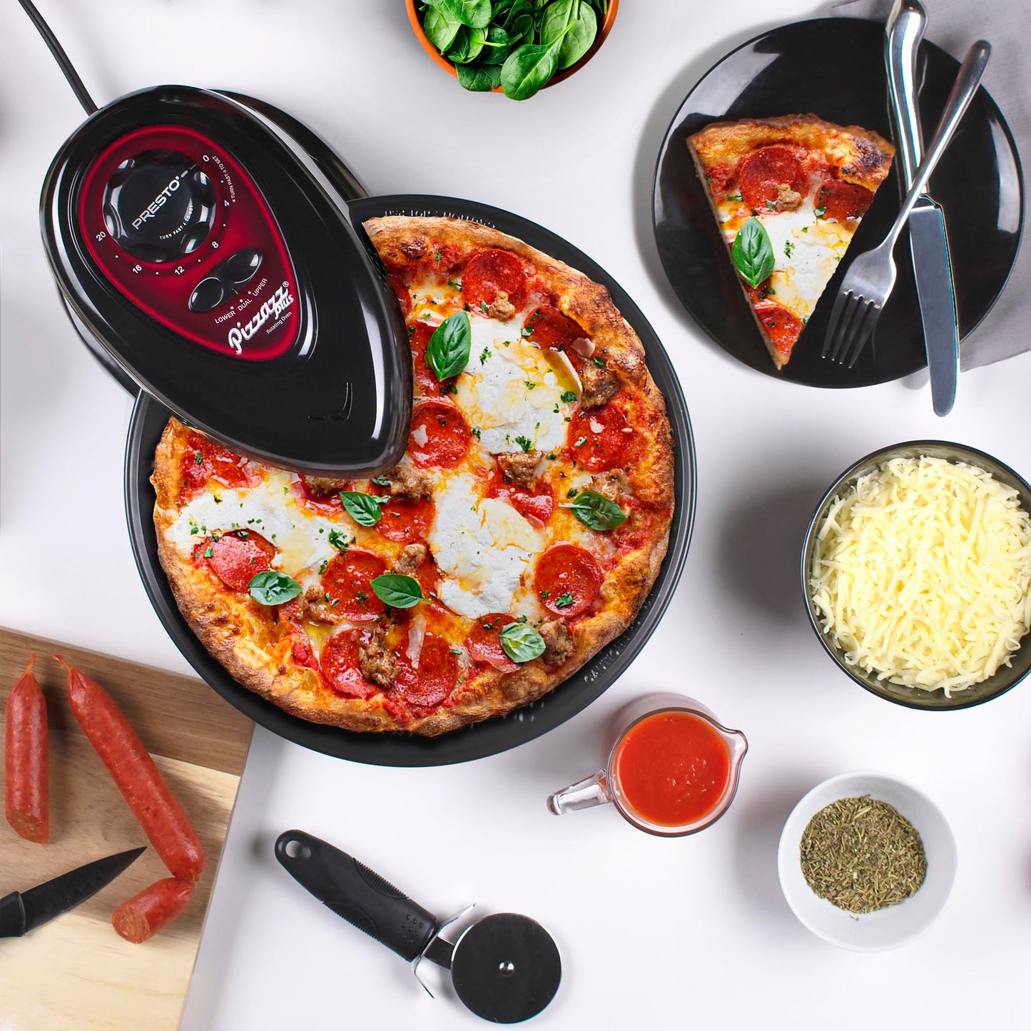 Horno Giratorio Presto Pizzazz Plus Negro
