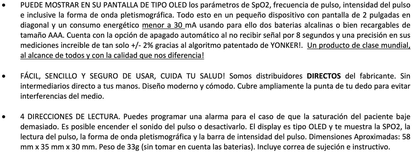 Oxímetro de Pulso Digital PR Oxímetro Negro con Monitor de Frecuencia Cardíaca