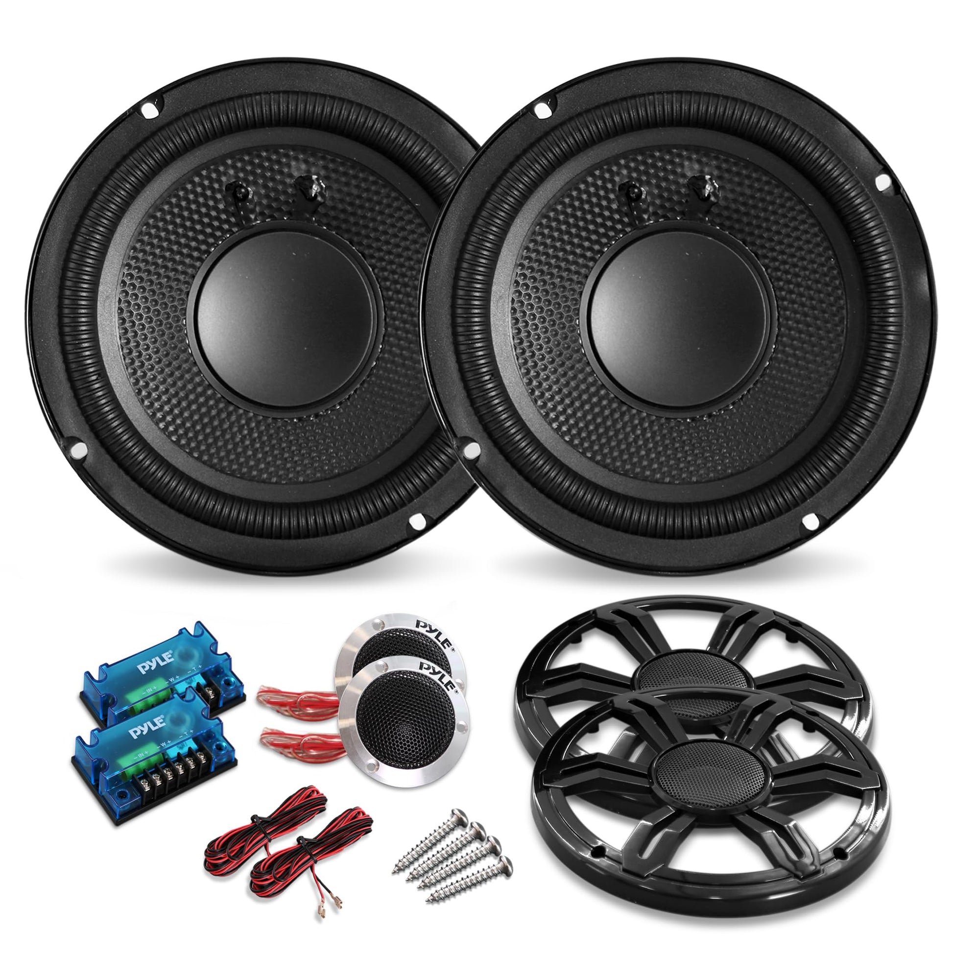 Bocinas de Coche Pyle 6.5 Pulgadas con Tweeters de Aluminio y Redes de Cruce