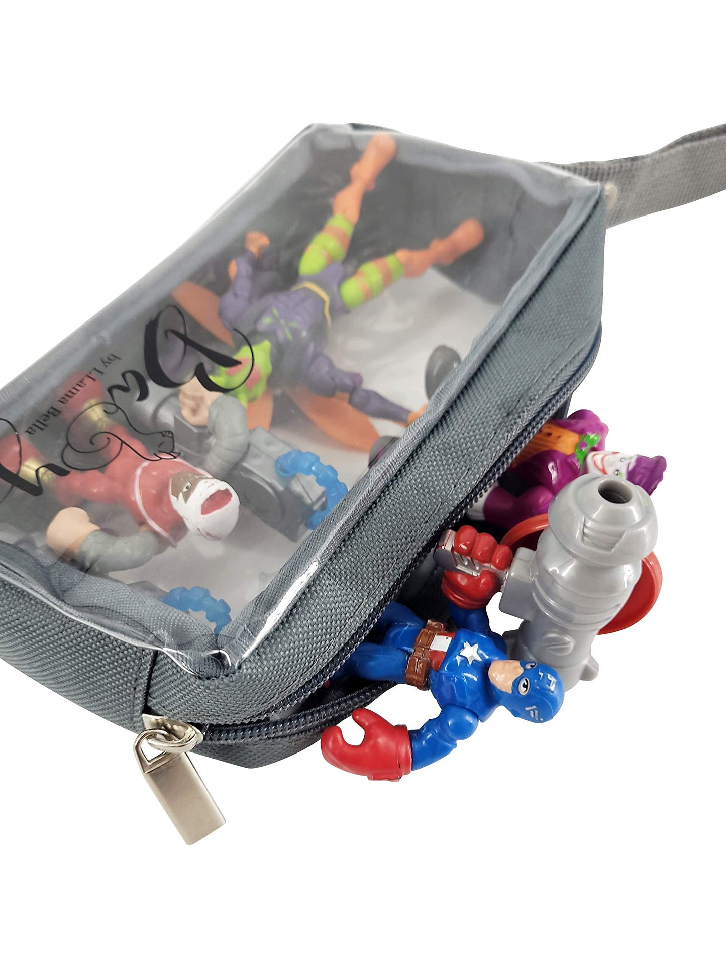 Llama Bella - Juego de 5 bolsas organizadoras para pañales, transparente con correas y estuche para chupete