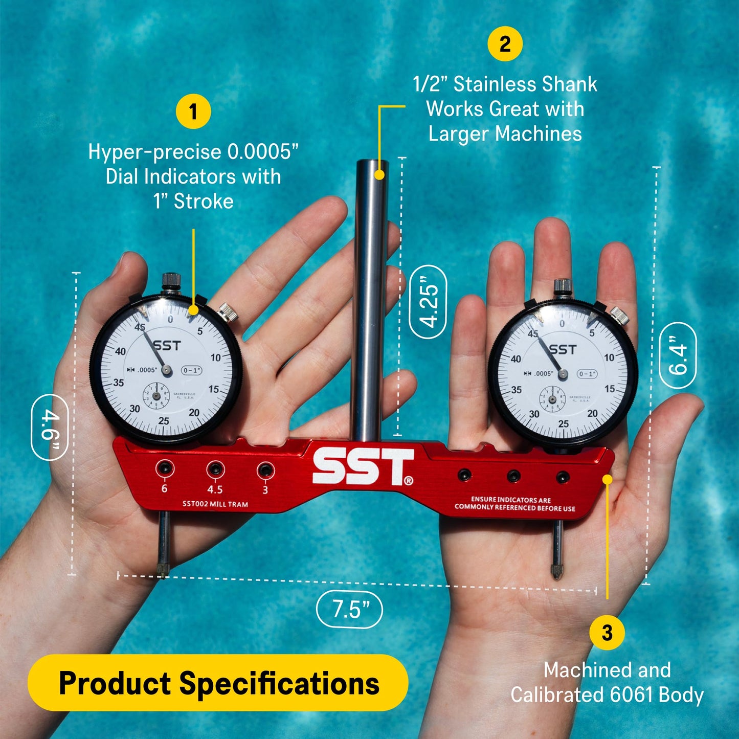 Sistema Regular de Tranvía SST Preciso y Potente para Calibración de Máquina con Indicadores de Esfera de 0 Pulgadas para Desalineación Angular