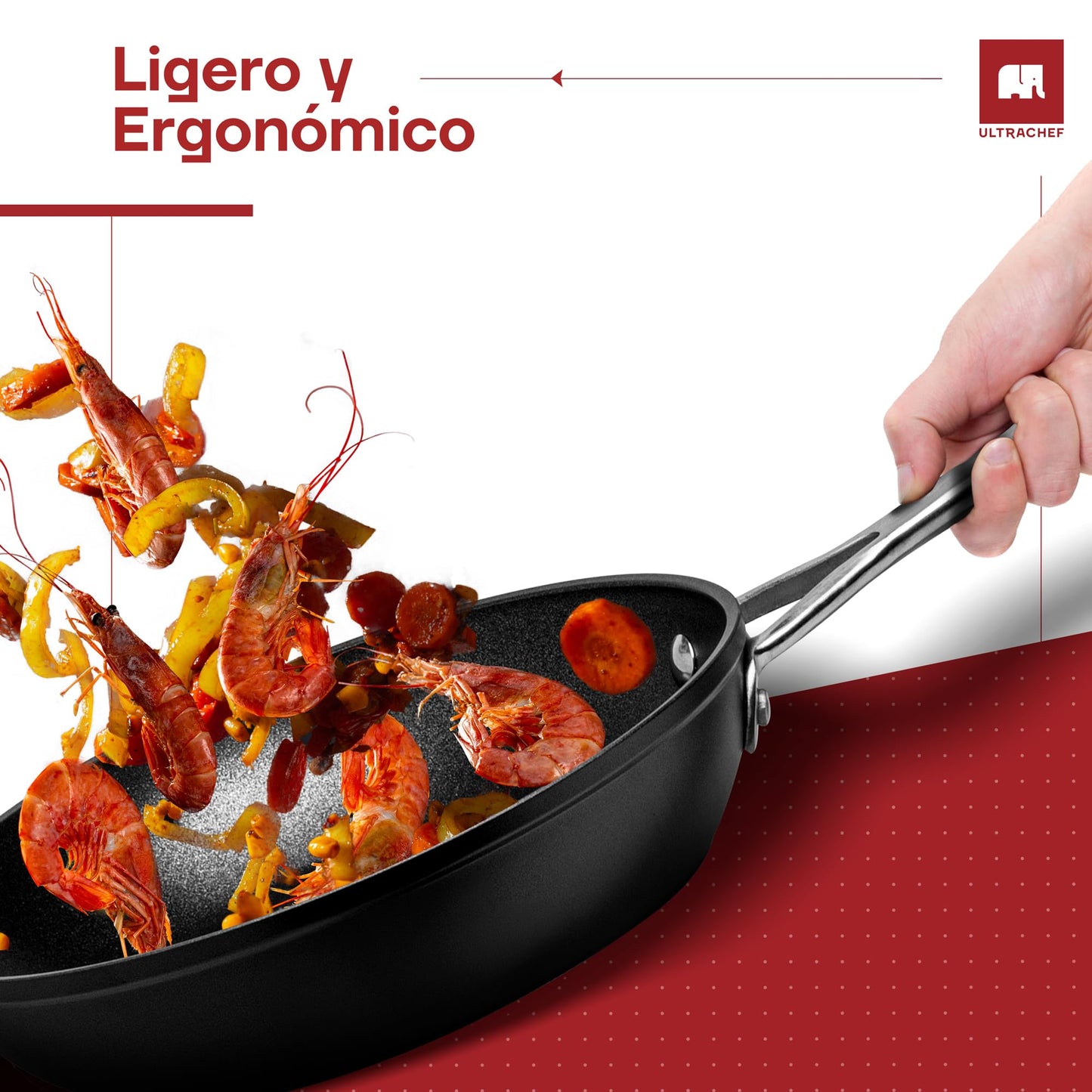 Juego de Sartenes y Crepera ULTRACHEF Diamond Pro Acero Inoxidable Antiadherentes Set de 3 Piezas