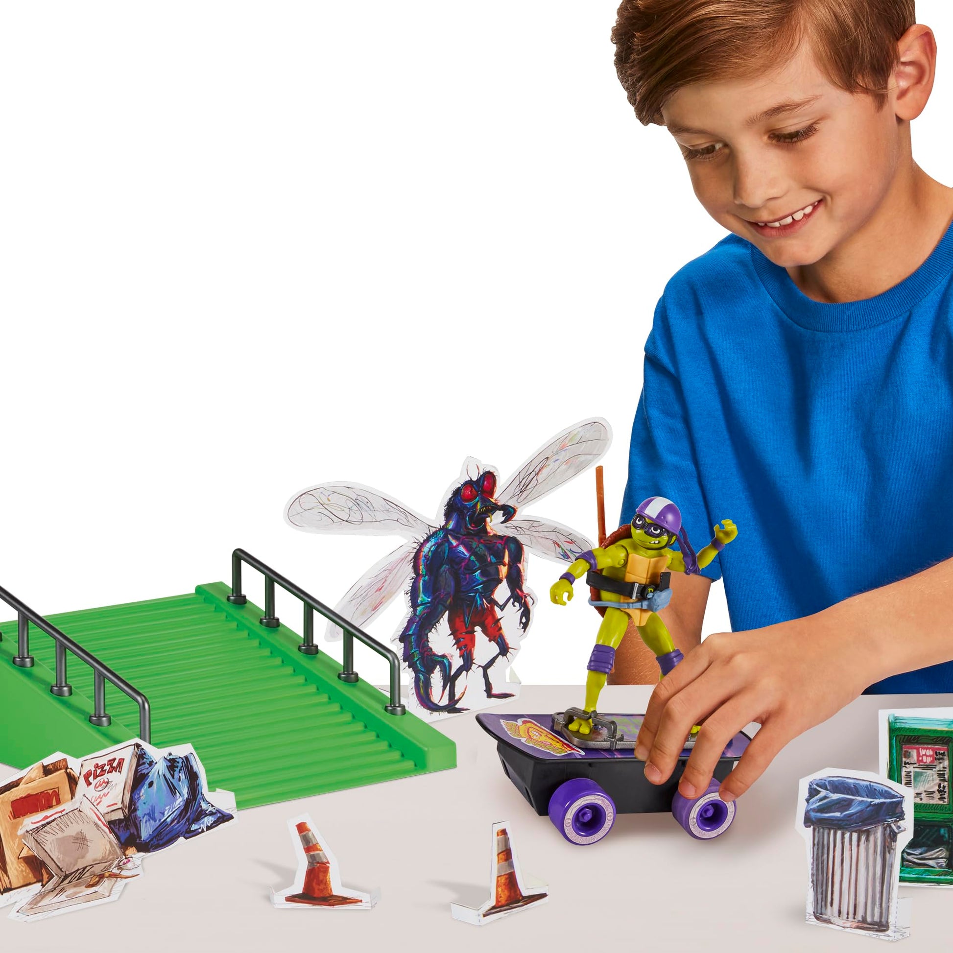 Figura de Acción Teenage Mutant Ninja Turtles de Playmates Toys Verde con Monopatín y Accesorios