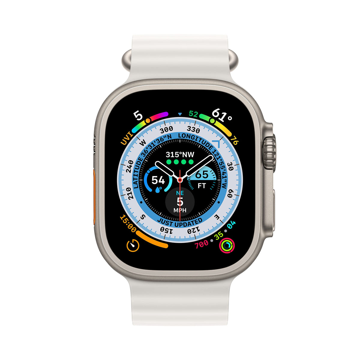 Reloj Apple Ultra Titanio Correa Ocean Blanca Reacondicionado Premium