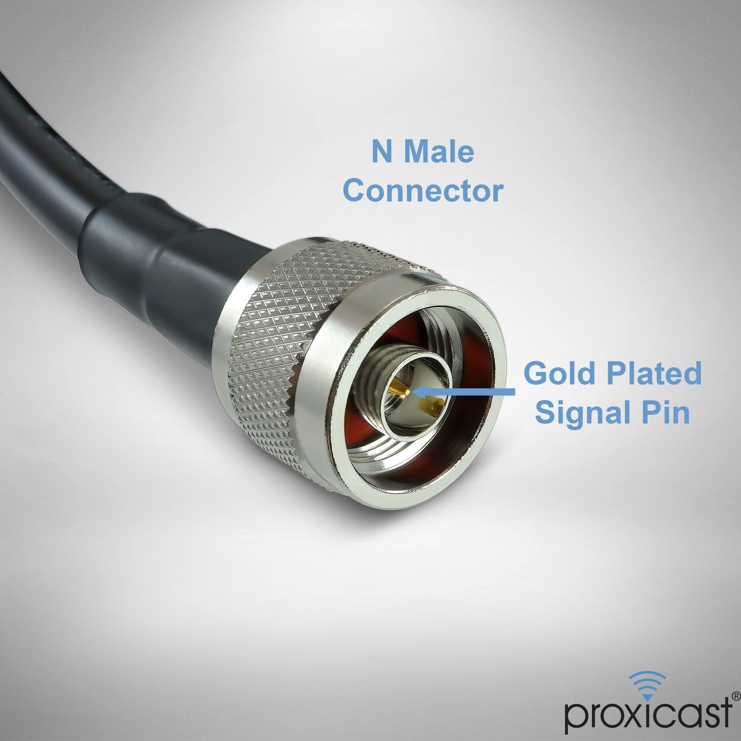 Proxicast Cable coaxial de baja pérdida serie 400 premium de 25 pies N macho a N macho (50 ohmios) para 4G LTE, módems/enrutadores 5G, Ham, ADS-B, GPS, radio RF a antena o uso de supresor