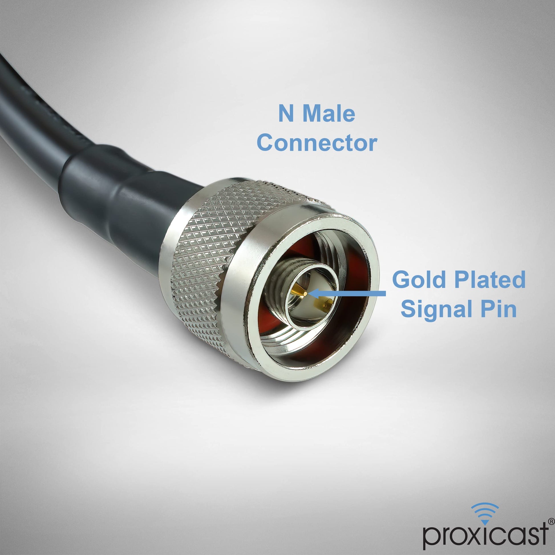 Proxicast Cable coaxial de baja pérdida serie 400 premium de 25 pies N macho a N macho (50 ohmios) para 4G LTE, módems/enrutadores 5G, Ham, ADS-B, GPS, radio RF a antena o uso de supresor