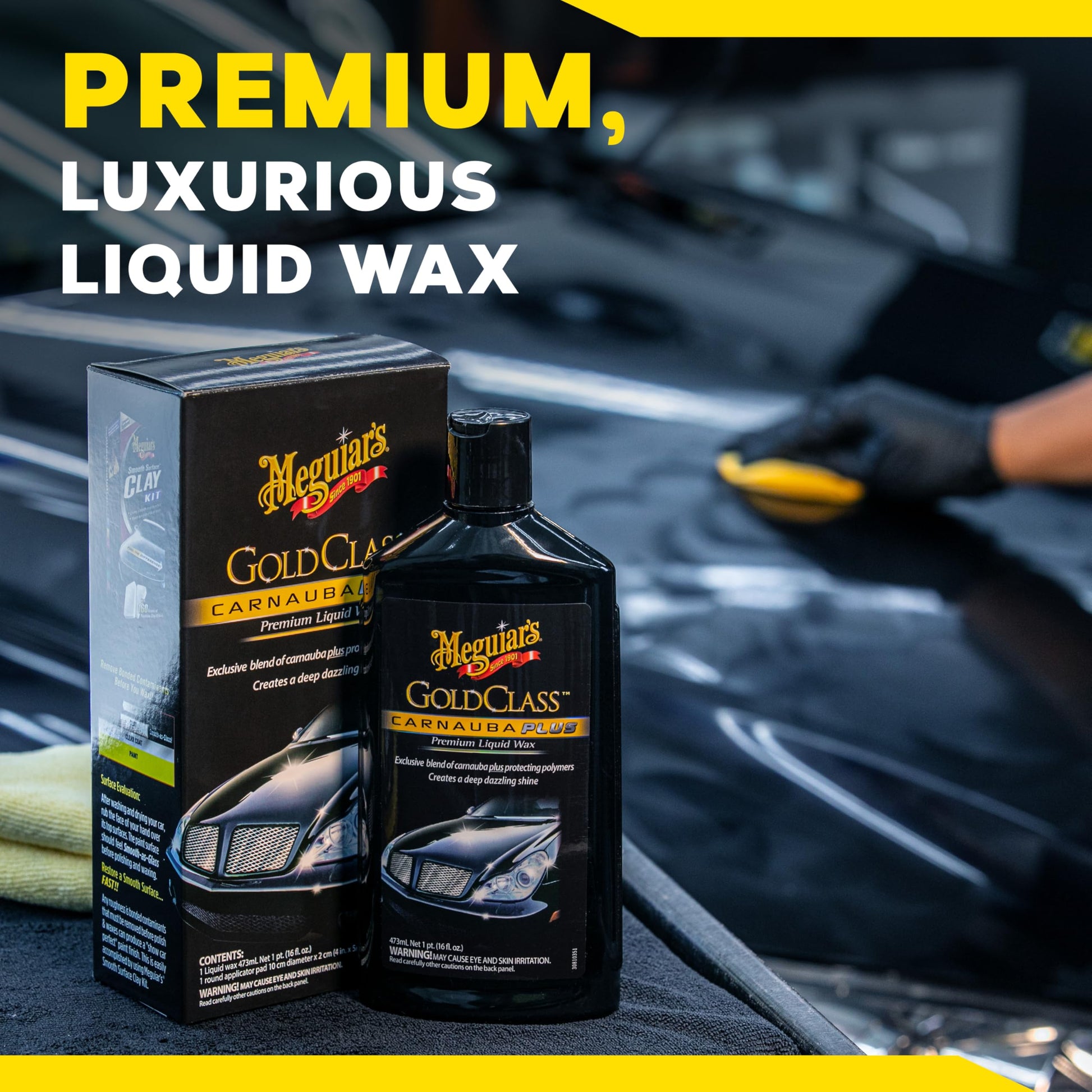 Kit de Cera Líquida Meguiar's Gold Class Carnauba Plus Premium 16 Oz Con Almohadilla Aplicadora