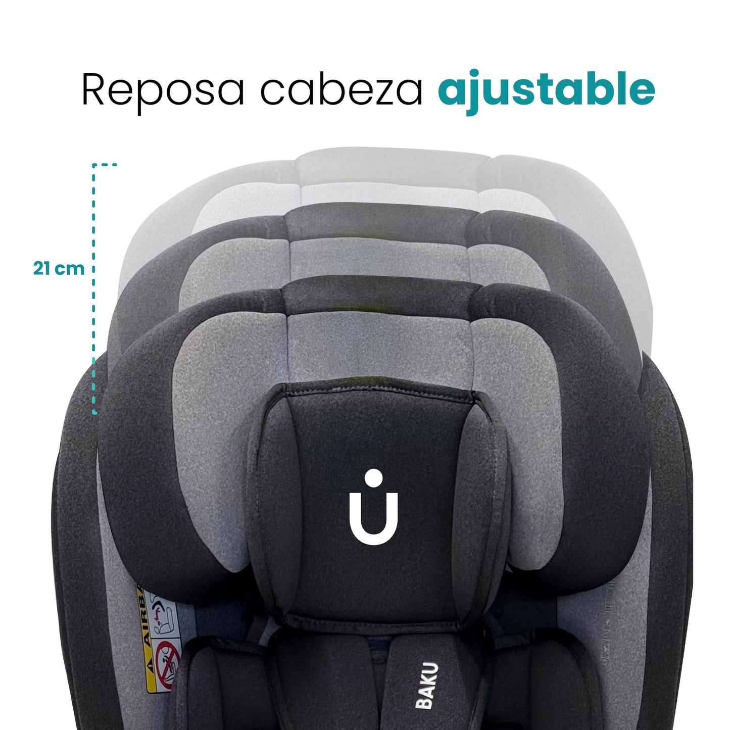 Amulay Autoasiento Baku 360° ISOFIX i-Size, 0 a 12 Años, Gris