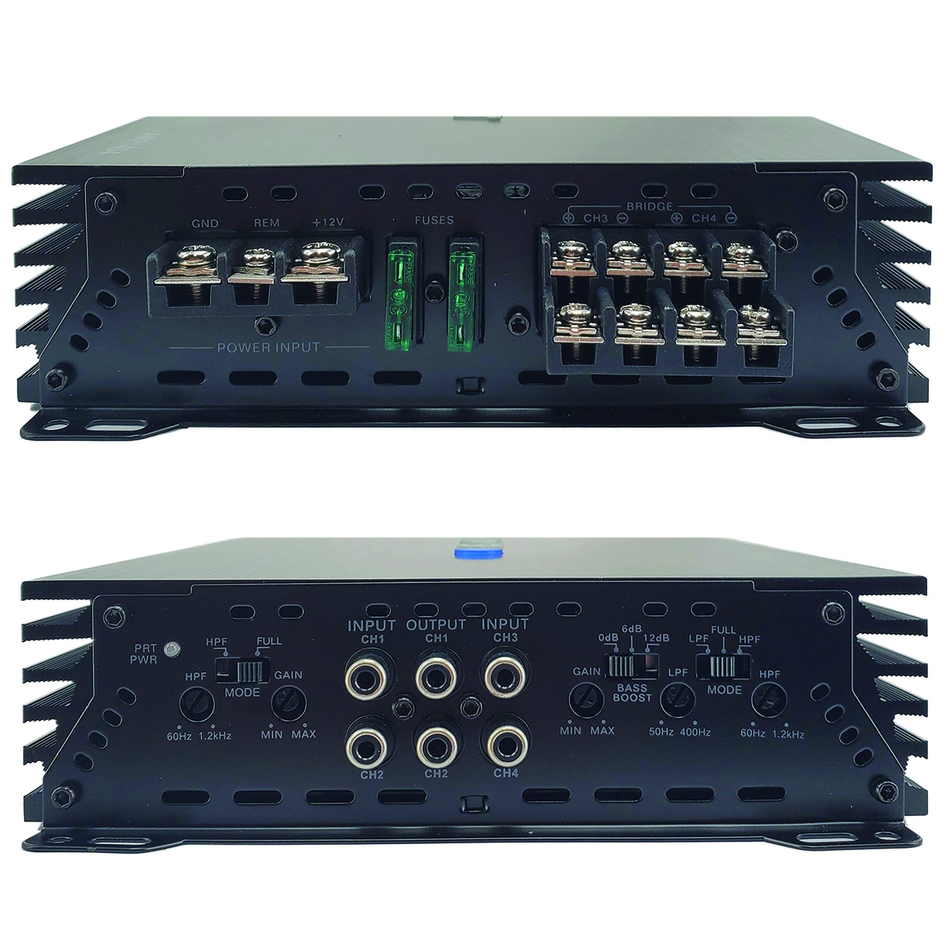 Blaupunkt AMP1404 - Amplificador de audio para coche, 4 canales, potencia máxima de 1500 W, con imán de gravedad, paquete de soporte para teléfono