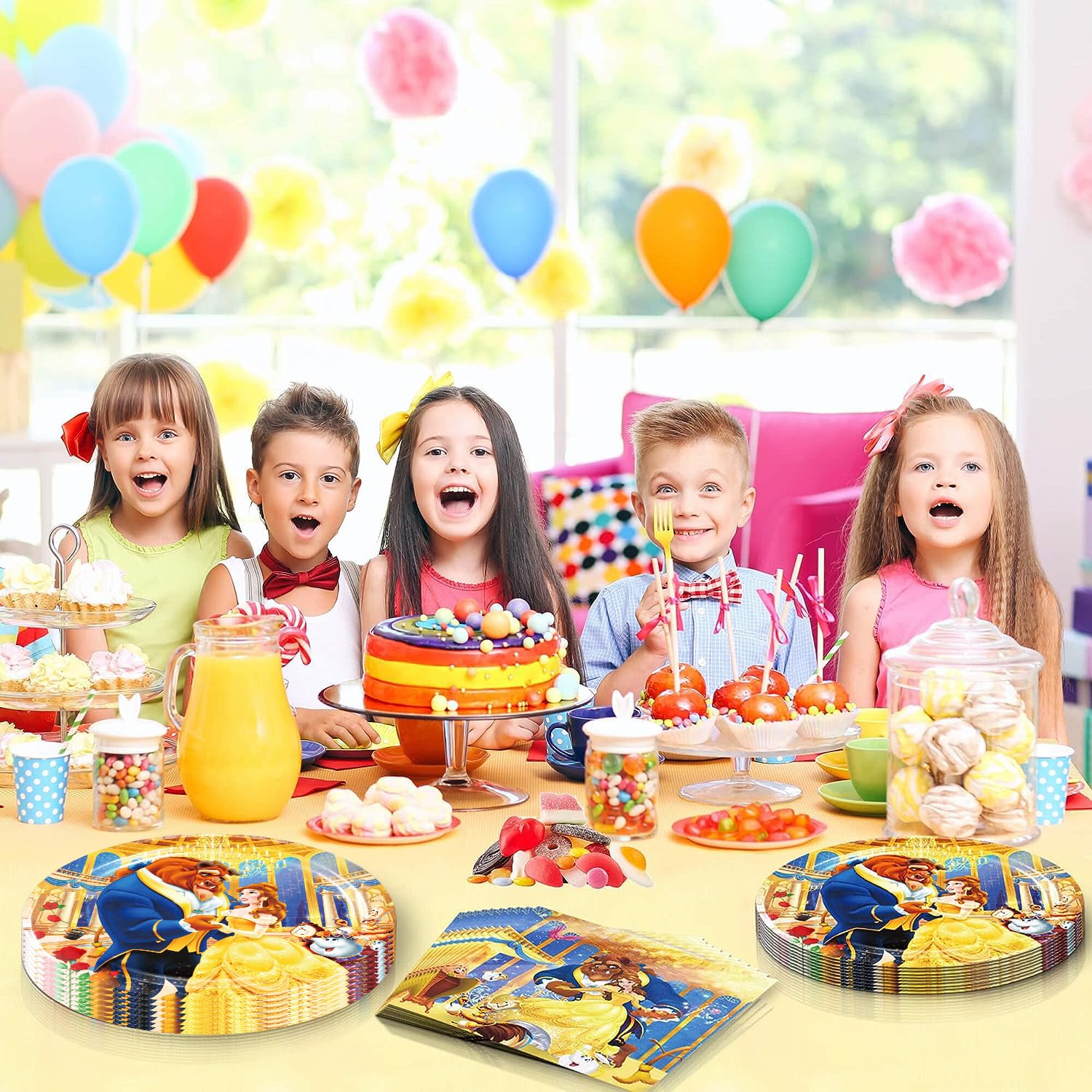 Suministros de Fiesta WETIM Multicolor Caricaturas Desechable 40 Piezas
