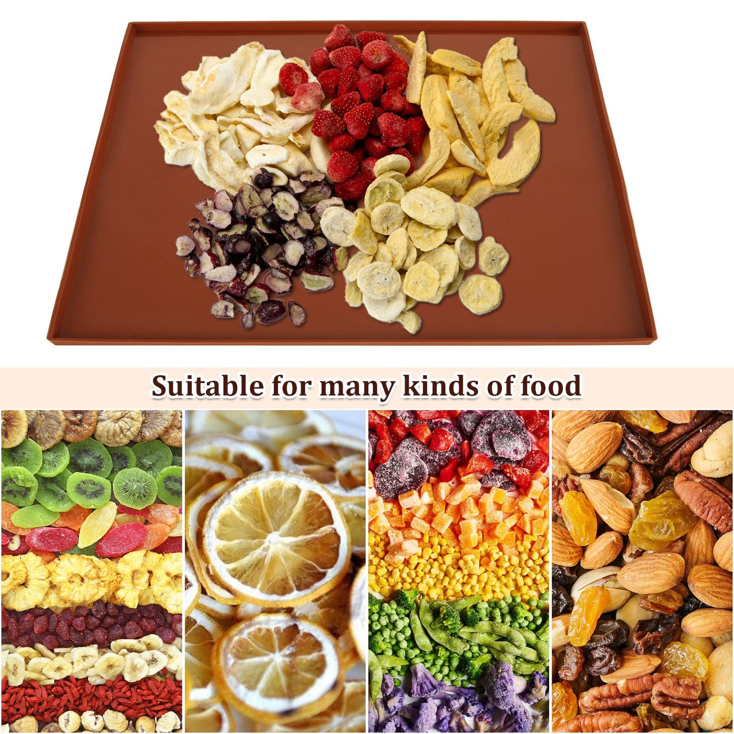 Hojas Deshidratadoras de Silicona Edg Verde Reutilizables para Alimentos y Verduras