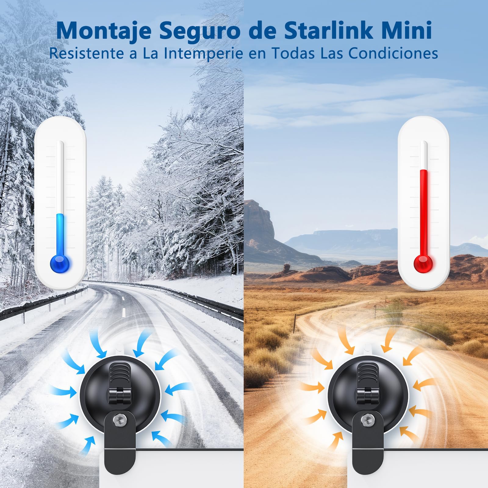 Kit de Mount para Starlink Mini para Coche, Kit de Montaje con Ventosa para Starlink Mini para Ventana y Techo Corredizo de Coche, Base para Starlink Mini, Mini Soporte para Starlink Mini, Accesorios