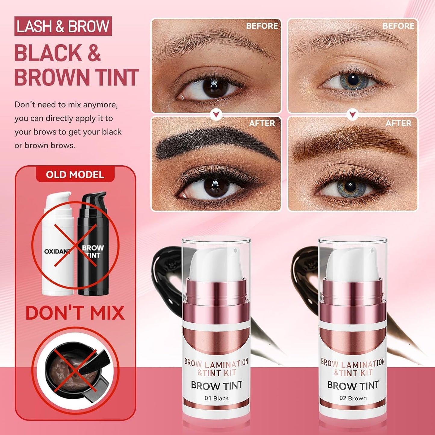 Kit de Levantamiento y Coloreado de Cejas Kit de Laminación de Cejas con Color Negro Elevación Rápida y Coloración Voluminosa con Herramientas Completas DIY Eyebrow Perm Use at Home & Salon Supplies (B)
