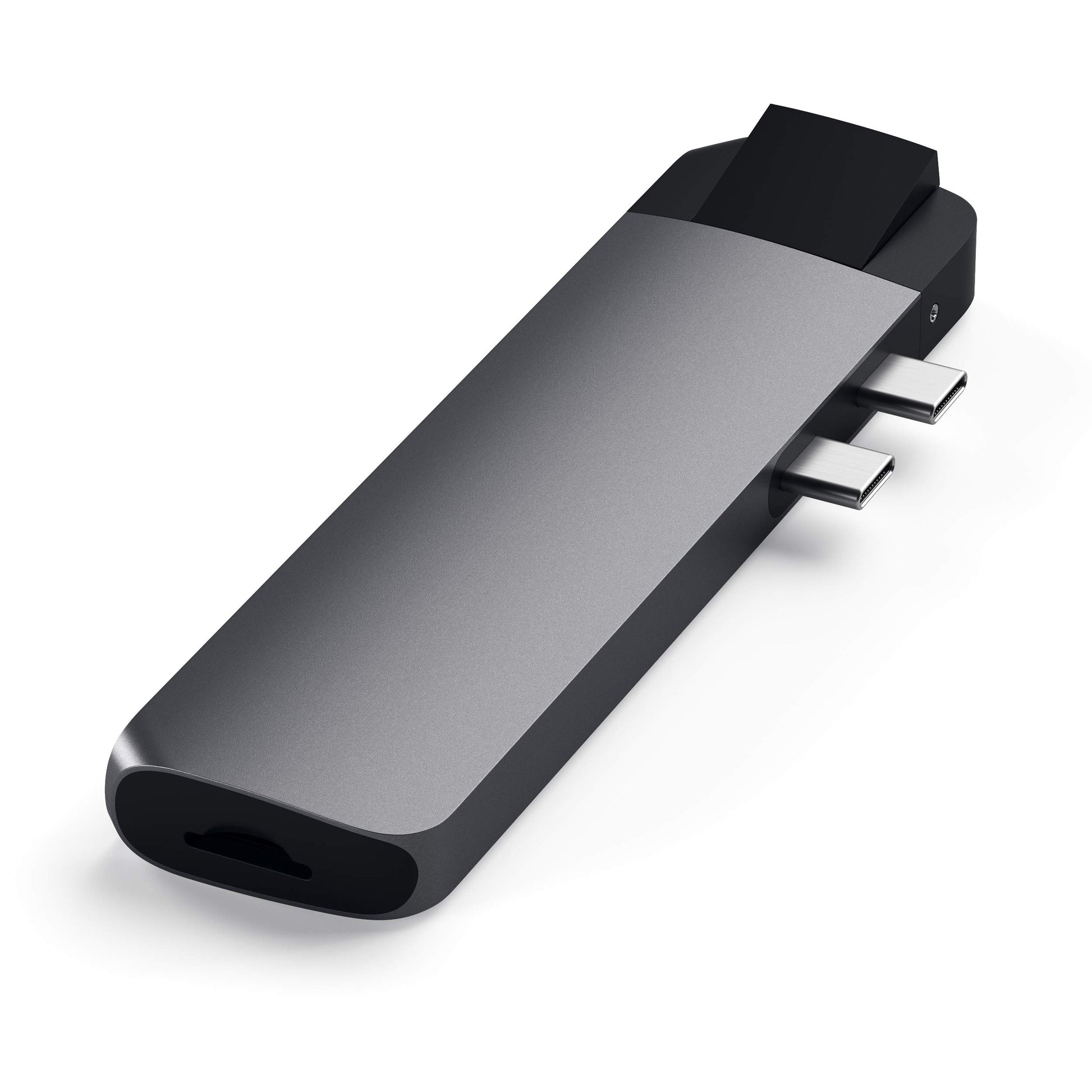 Adaptador Pro Hub Tipo-C Satechi Gris Espacial con Ethernet, 4K HDMI, USB-C PD y USB 3.0 para MacBook Pro/Air M2 M1