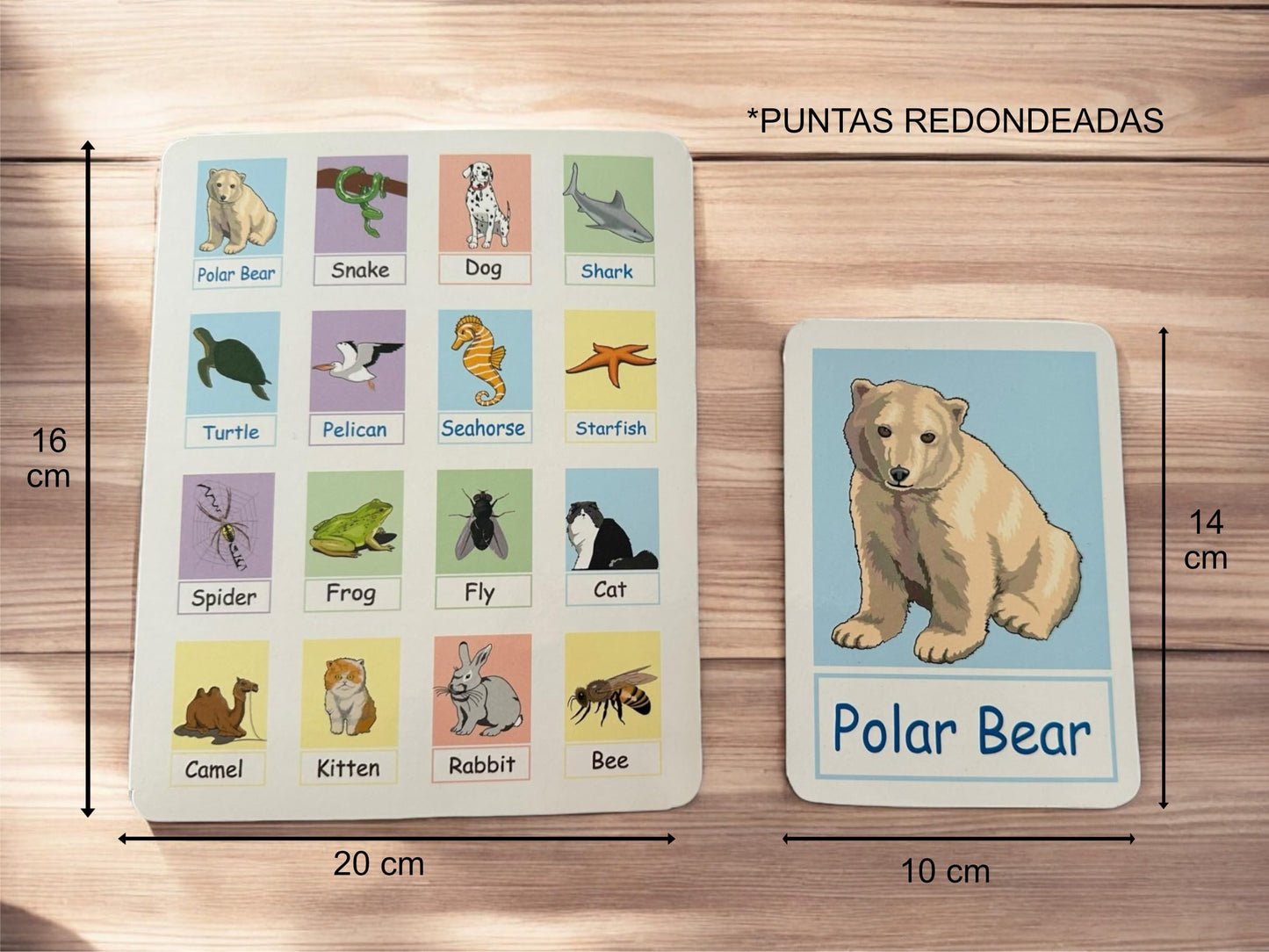 Juego de Lotería Didáctica Teach Play en Inglés de Animales para Niños y Adolescentes