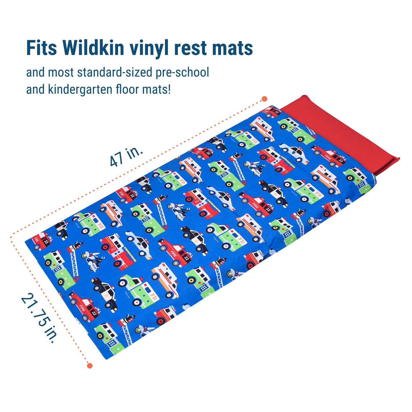 Wildkin - Funda de algodón para Siesta para niños, Suave, Cosida en Solapa, Duradera y se Adapta a Alfombrillas de Vinilo de 1.5 Pulgadas, héroes