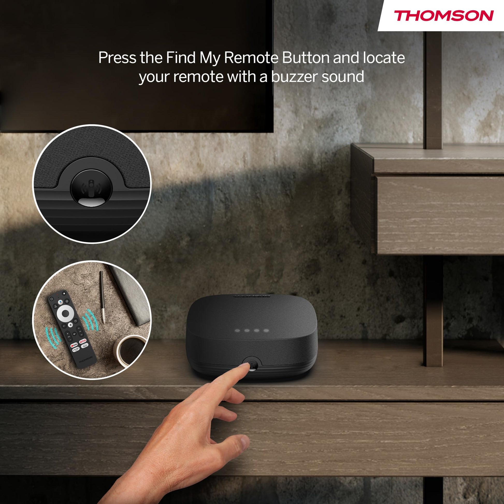 Streaming Box Thomson Plus 270 Negro con Altavoz Integrado y Google TV 4K UHD