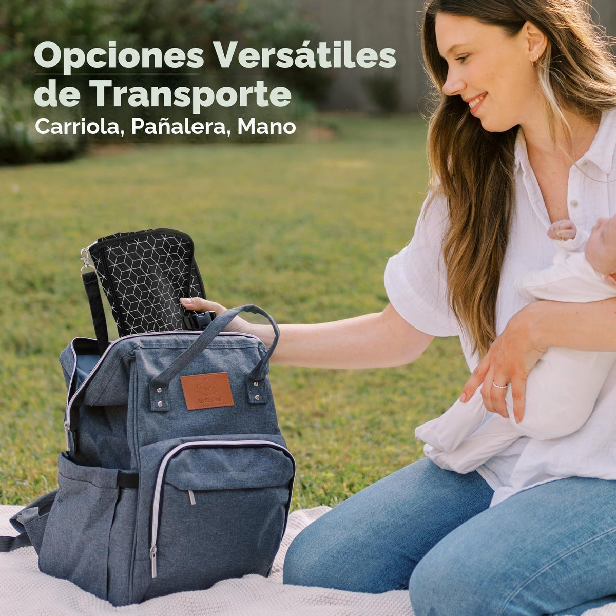 KeaBabies Cambiador portátil de pañales – Cambiador de viaje impermeable para bebé, plegable para pañales de bebé, pañal desmontable para la estación de cambio de pañales, tapete para cambio de pañales (Geo