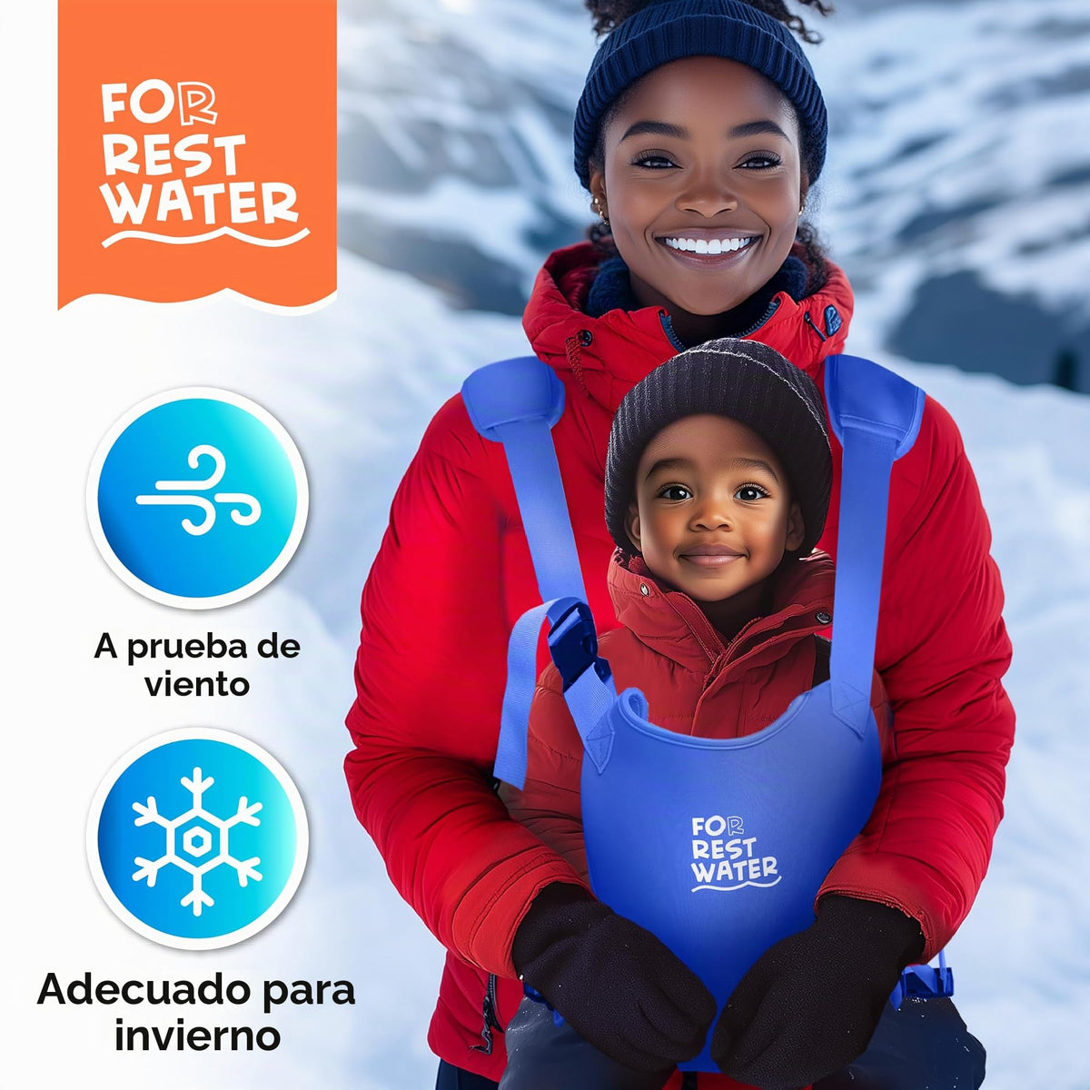 Portabebés para agua de descanso – Eslinga ergonómica de neopreno de alta calidad para diversión en agua y tierra cálida y segura (4-24 meses) – Arnés ajustable para bebés y niños pequeños (Darkblue)