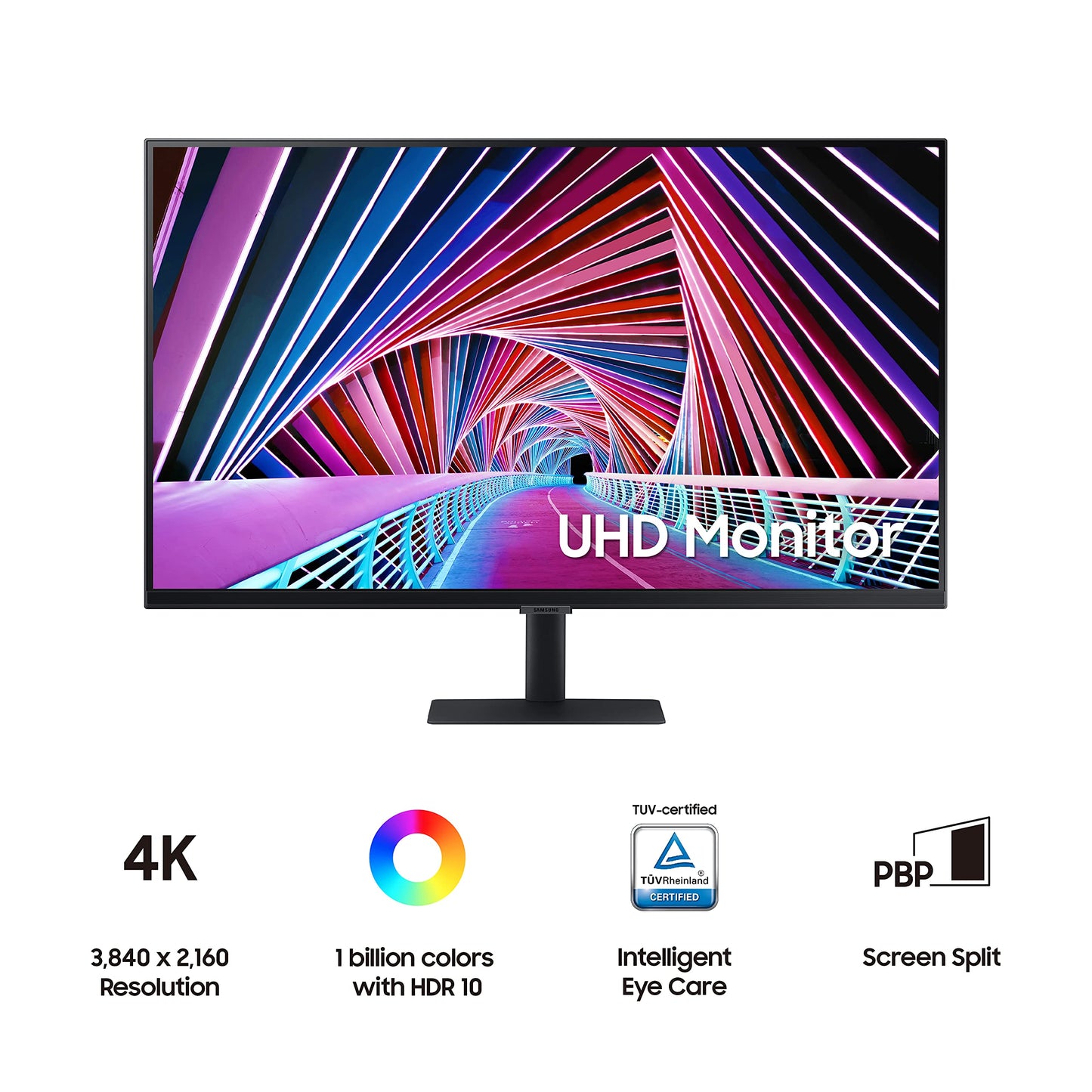 Monitor Samsung 32 Pulgadas S70A UHD con Alta Resolución y Cuidado Visual Inteligente HDR10 TUV Certified