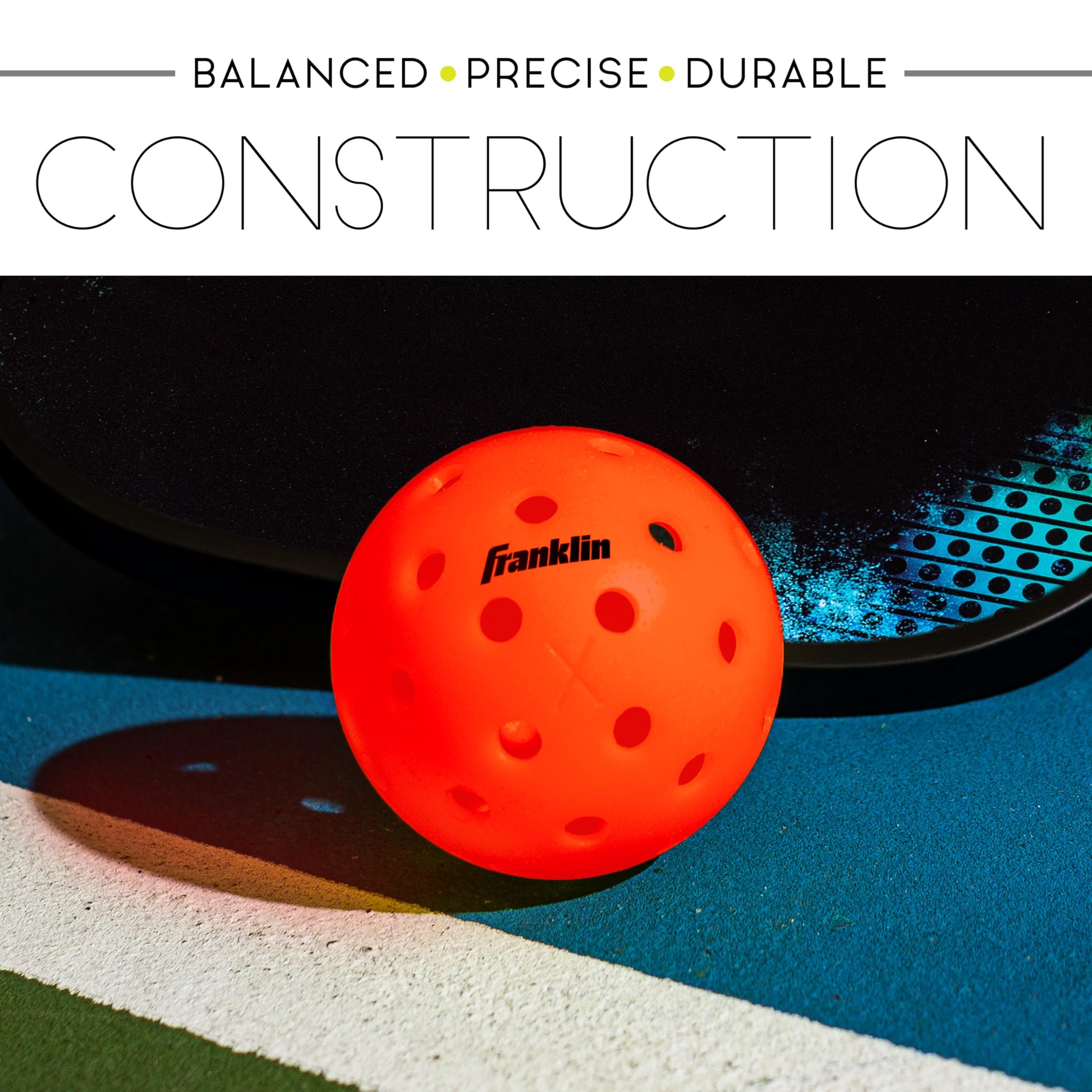 Franklin Sports - Bolas de Pickleball X-40 para Exteriores, aprobadas por Estados Unidos (USAPA) - Paquete de 3 Pickleballs Exteriores - Ember - Bola Abierta de Estados Unidos