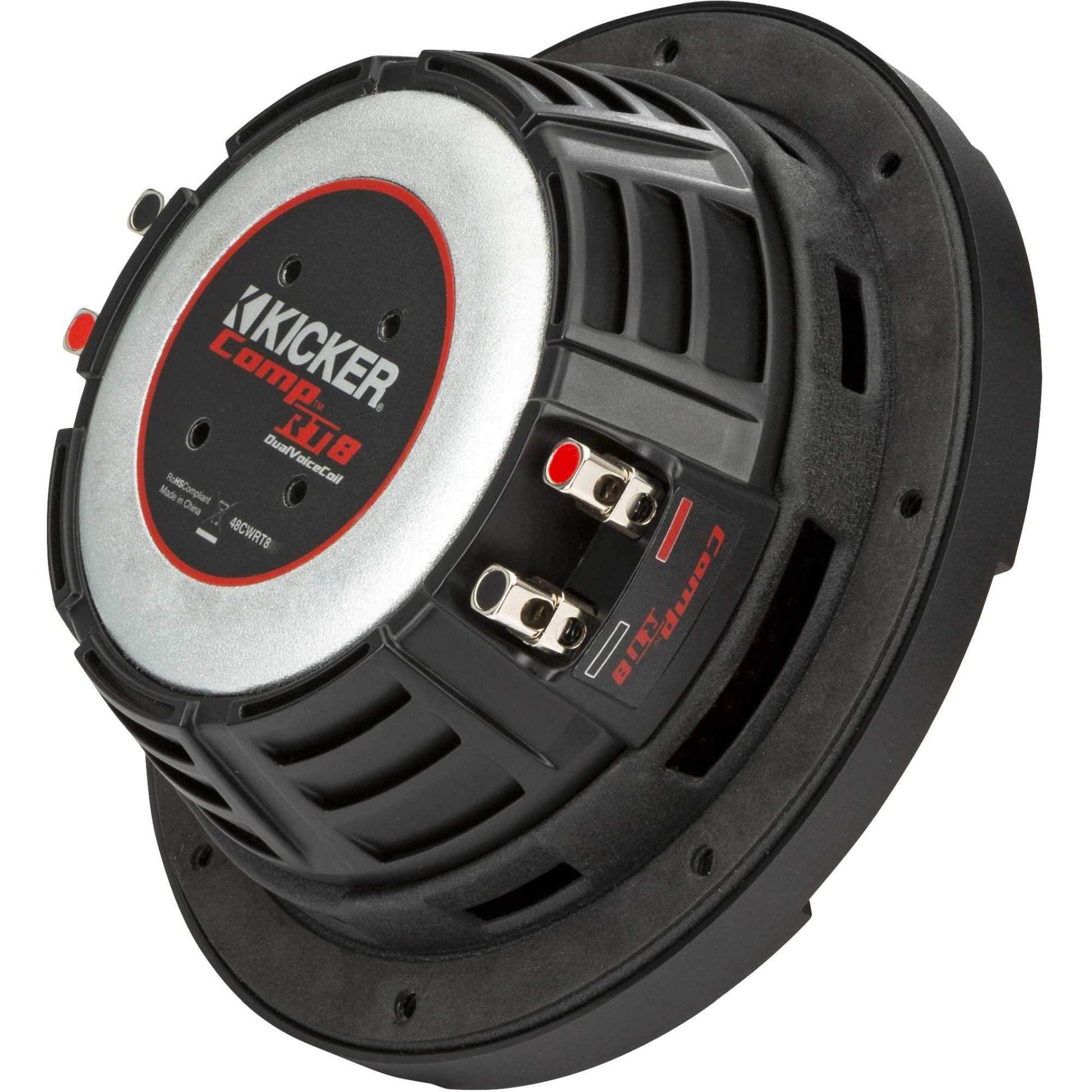 KICKER 48CWRT84 CompRT Subwoofer de 8 pulgadas, DVC, 4 ohmios