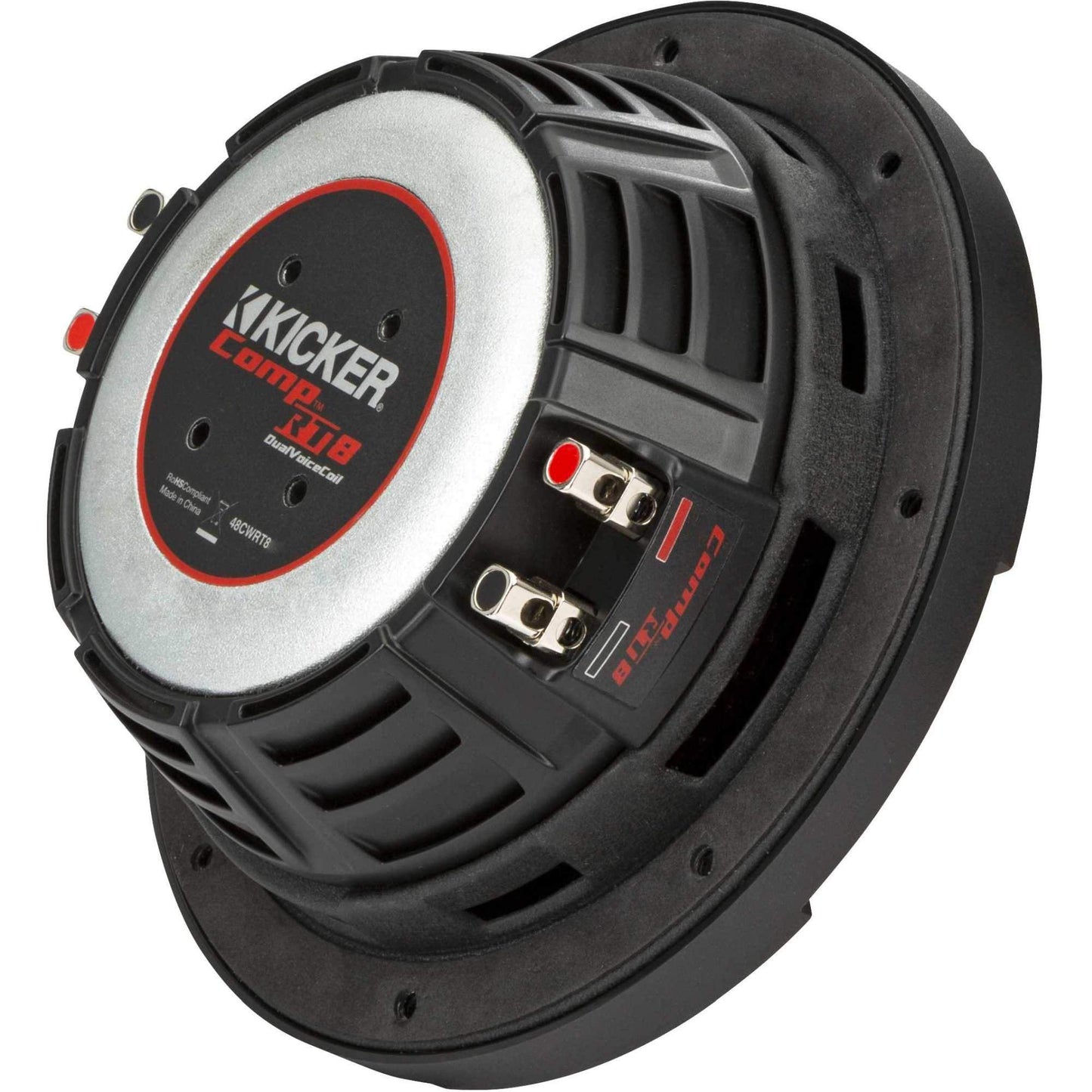 KICKER 48CWRT82 CompRT Subwoofer de 8 pulgadas, DVC, 2 ohmios