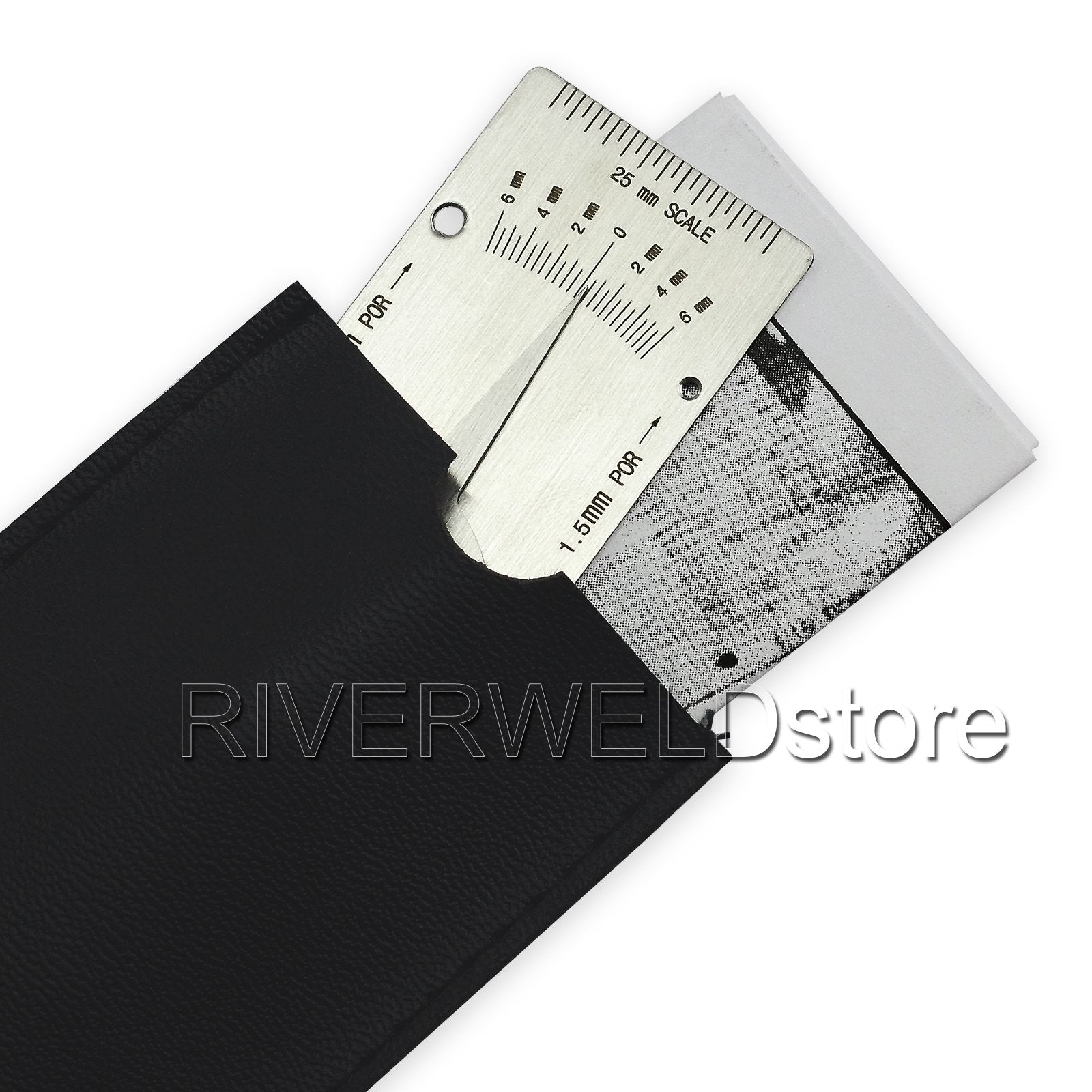 Medidor de Soldadura Riverweld Acero Inoxidable Métrico para Inspección y Verificación de Altura de Corona y Porosidad