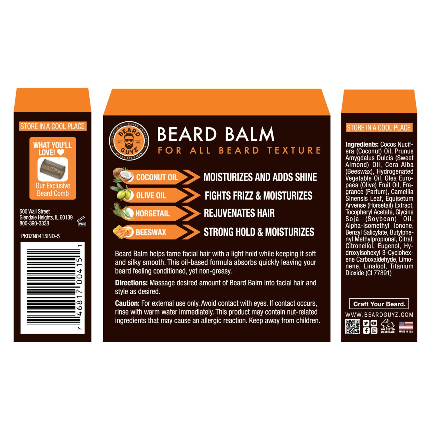 Beard Guyz Coarse Beard Balm, 3 Ounce