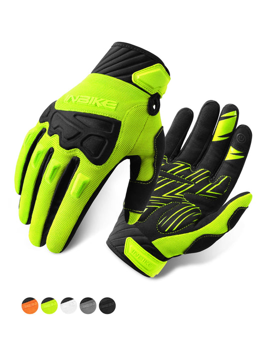 INBIKE - Guantes de bicicleta de montaña para hombre, protectores de nudillos, acolchados para hombre, transpirables, para MTB, motocross, carreras, Dirtbike