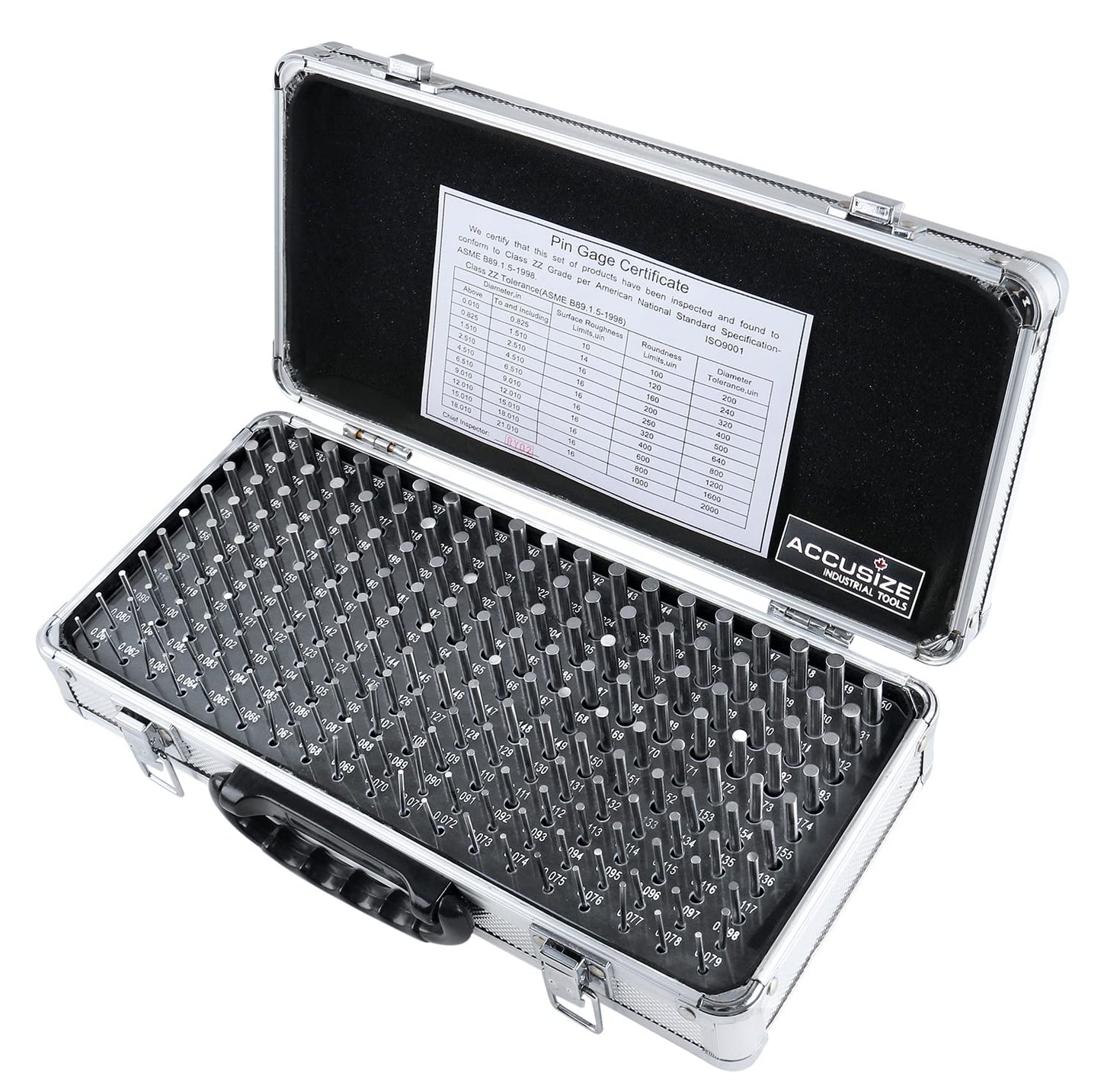 Juego de Calibradores de Pines Accusize Industrial Tools Plata de Precisión 190 Piezas