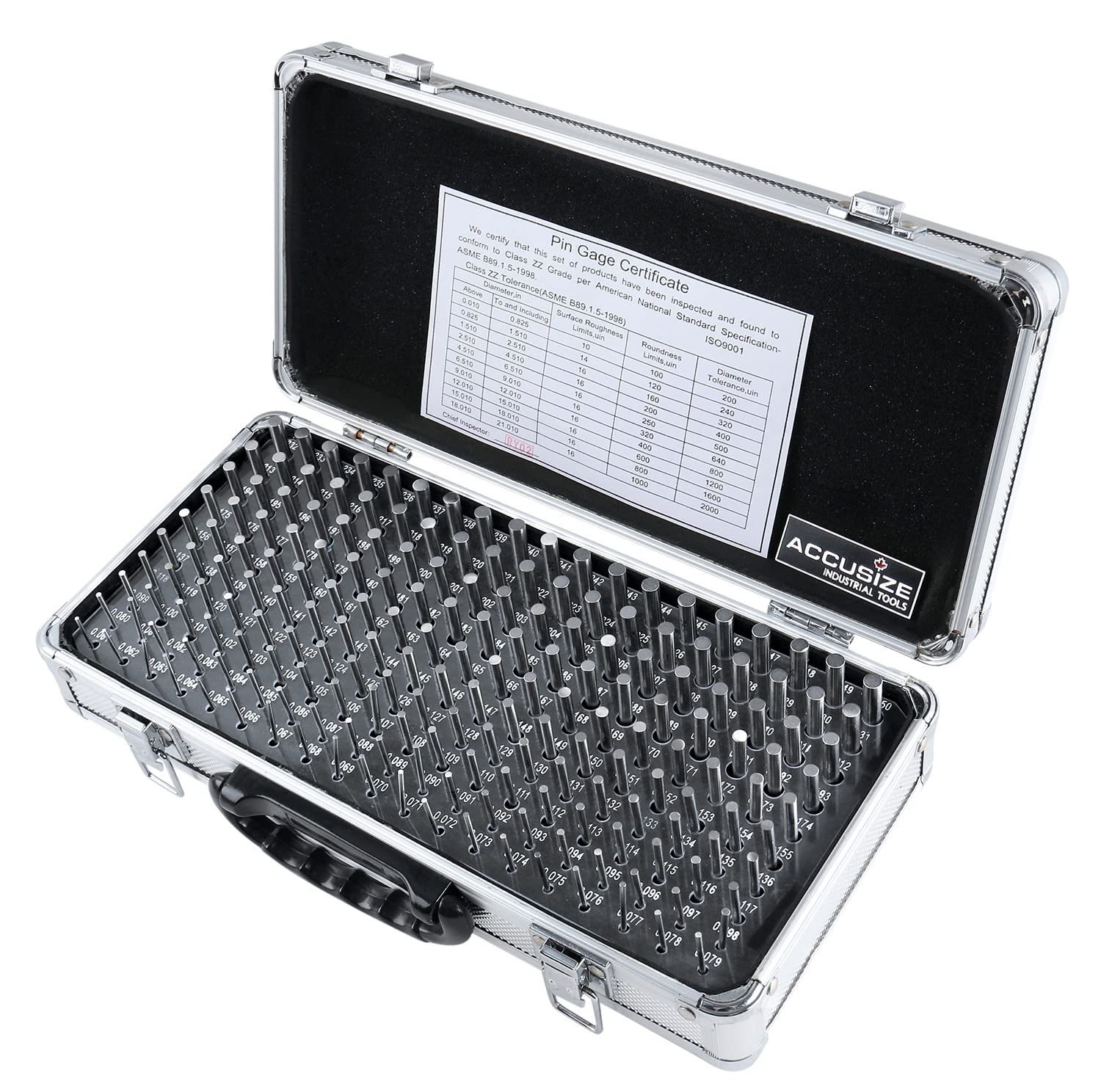 Juego de Calibradores de Pines Accusize Industrial Tools Plata de Precisión 190 Piezas