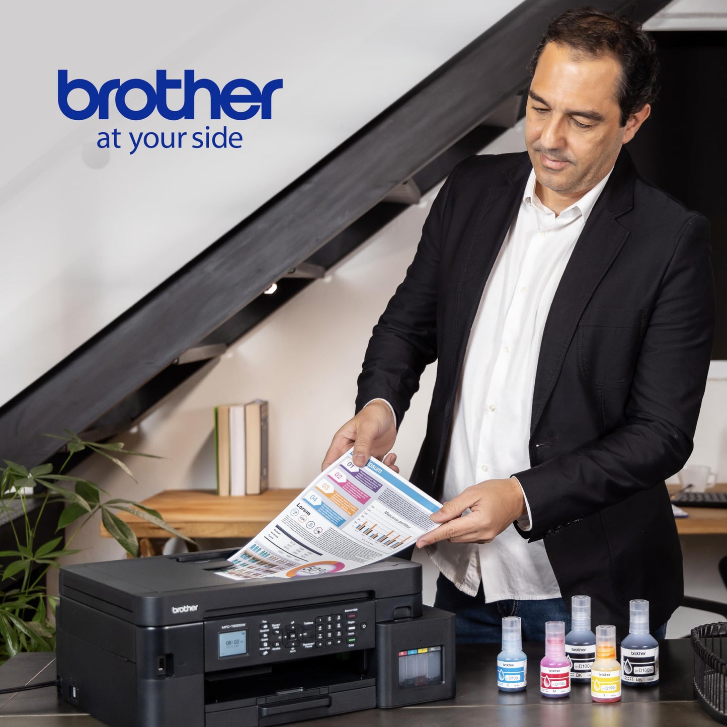 Brother Impresora Multifuncional 4 en 1 Inyección de Tinta Continua a Color MFC-T930DW | Tecnología InkBenefit Tank | Impresión Dúplex,Conectividad Wi-Fi 5GHz, Fax | Impresión en Negro y Color