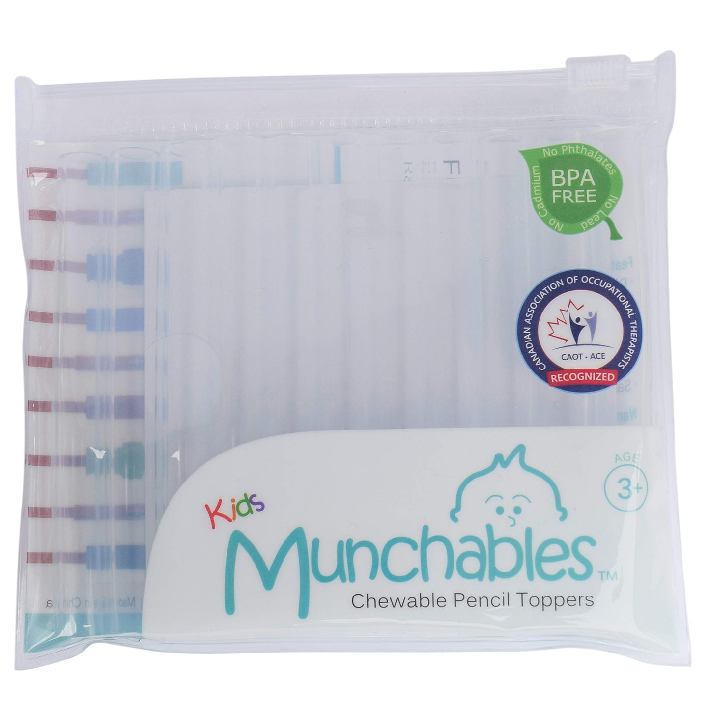 Protectores Masticables Munchables Azul y Verde para Lápices