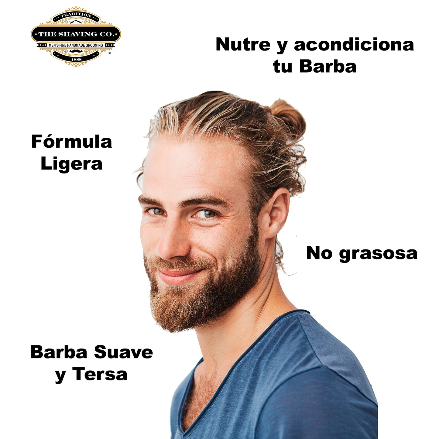 THE SHAVING CO. Aceite para Barba Sandalo (Sandalwood) 60ml/2oz. Nutre, Humecta e Hidrata tu Barba desde la raíz. Hecho especialmente a mano con ingredientes Premium 100% naturales, No contiene alcohol. Libre de Sulfatos y Libre de Parabenos. SANDALWOOD B