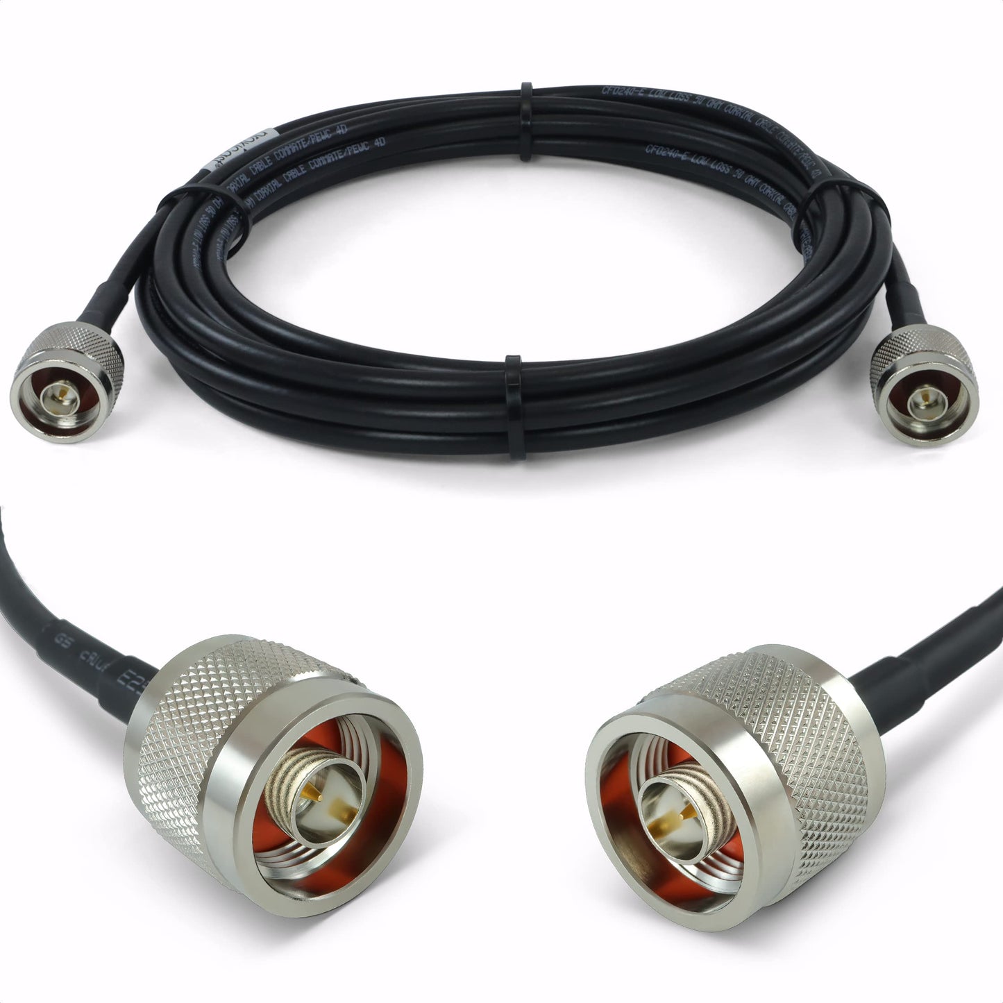 Proxicast Cable coaxial de baja pérdida serie 240 premium de 15 pies N macho a N macho (50 ohmios) para 4G LTE, módems/enrutadores 5G, Ham, ADS-B, GPS, radio RF a antena o uso de supresor