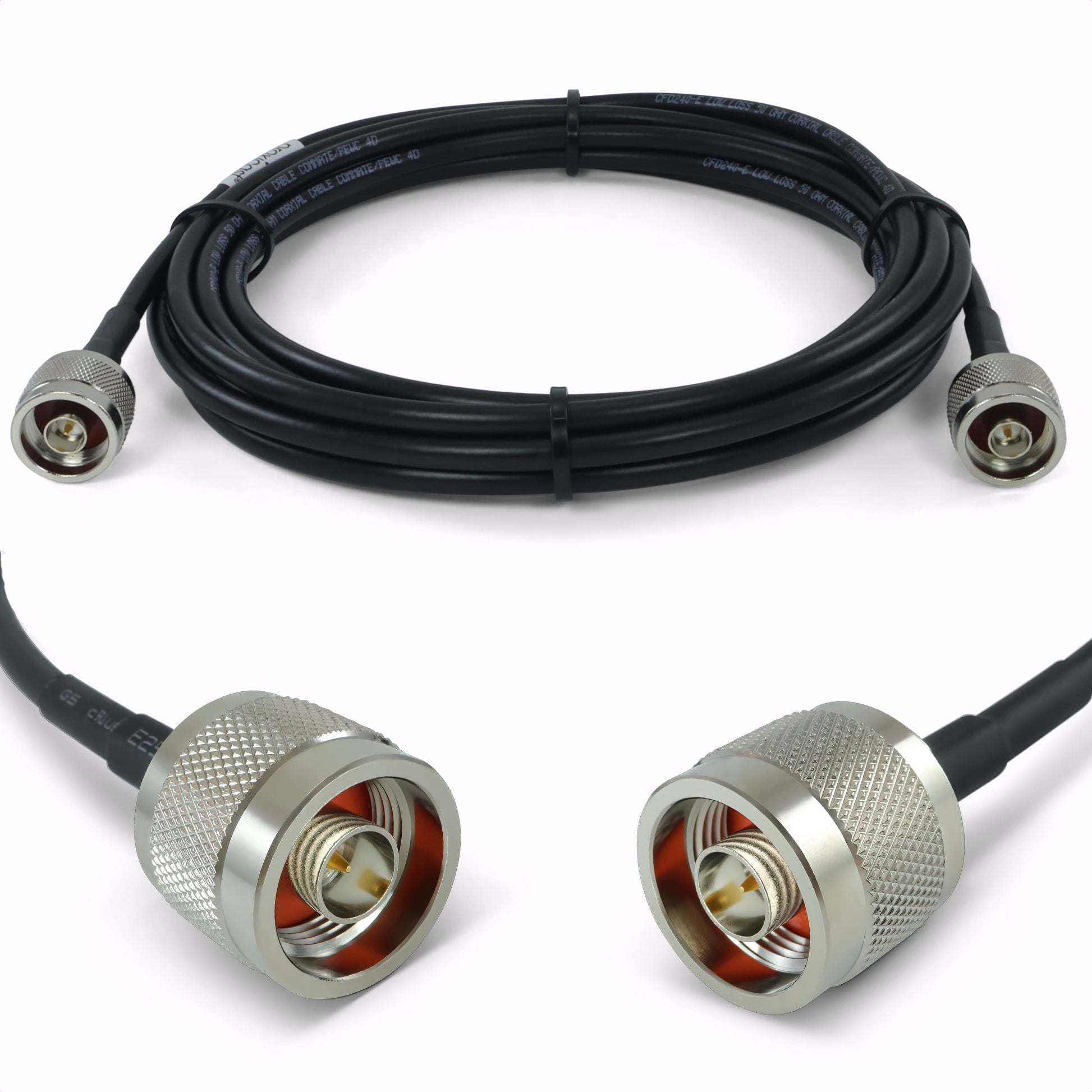 Proxicast Cable coaxial de baja pérdida serie 240 premium de 15 pies N macho a N macho (50 ohmios) para 4G LTE, módems/enrutadores 5G, Ham, ADS-B, GPS, radio RF a antena o uso de supresor