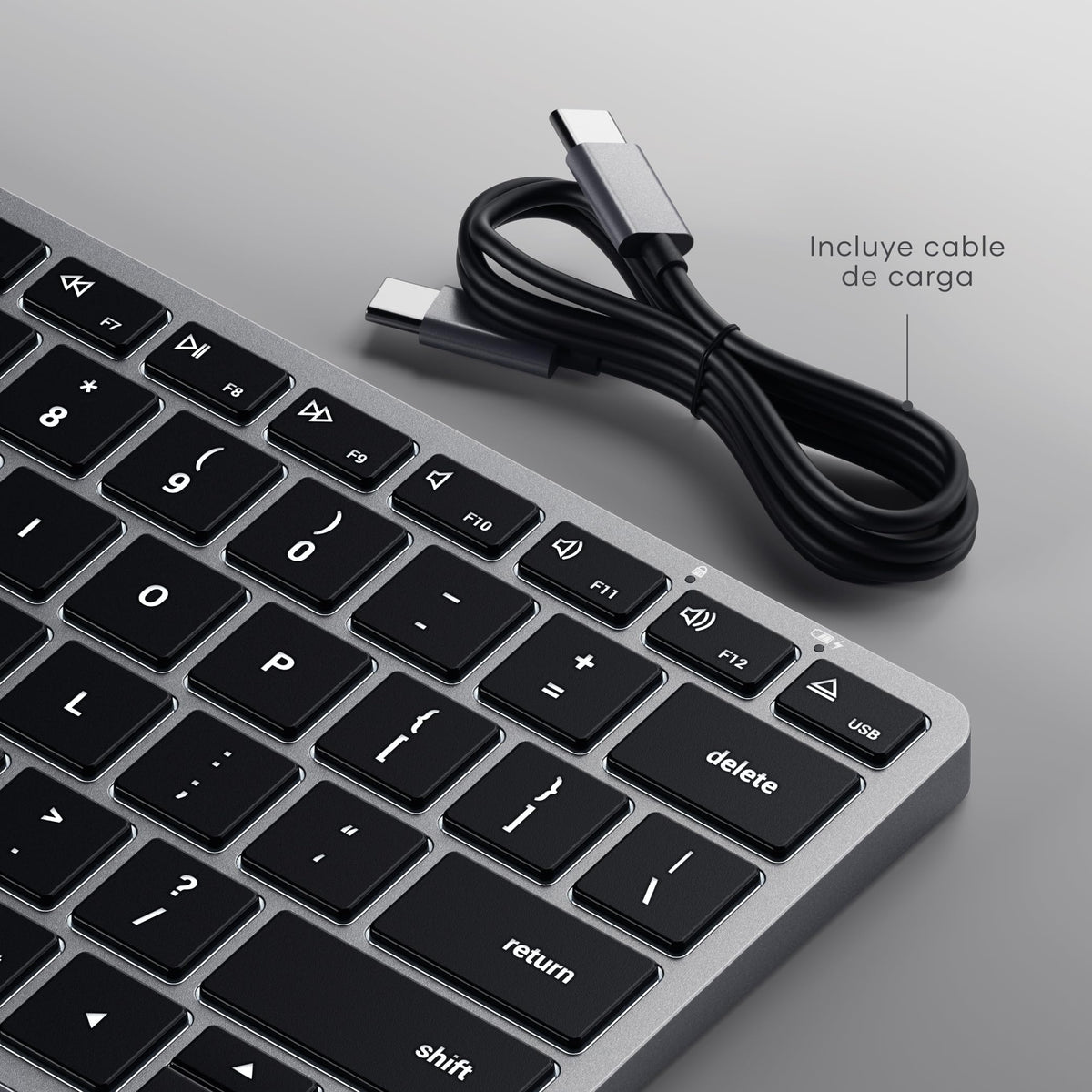 Teclado Bluetooth SATECHI Gris Espacial Retroiluminado Slim X1
