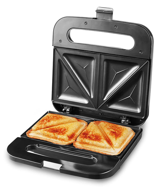 Elite Gourmet - Mquina de queso para sndwiches de acero inoxidable a la parrilla, 2 rebanadas, 750 vatios, negro, nuevo modelo