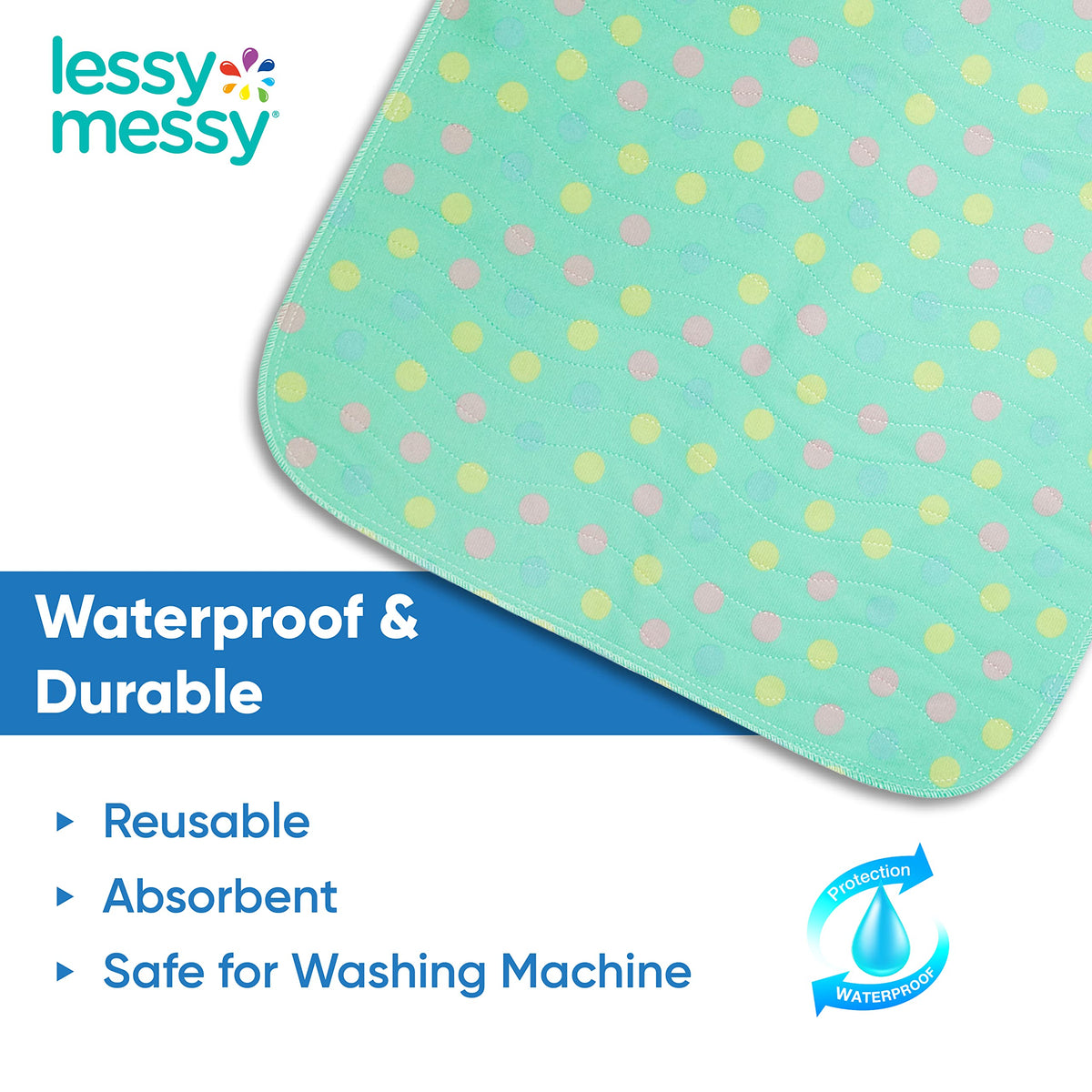 Cambiador portátil para bebé – Cambiador de pañales impermeable extragrande, lavable a máquina y apto para secadora, superficie lavable para una fácil limpieza, elegante diseño de lunares