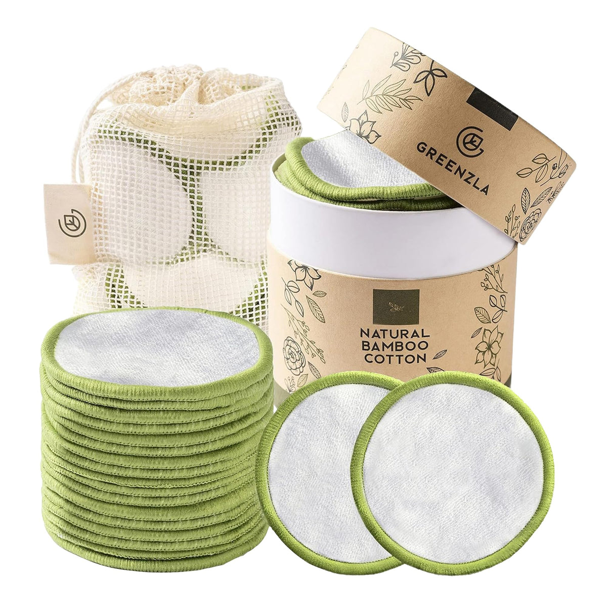 Almohadillas Removedoras Reutilizables Greenzla Naturales y Orgánicas para Todo Tipo de Pieles