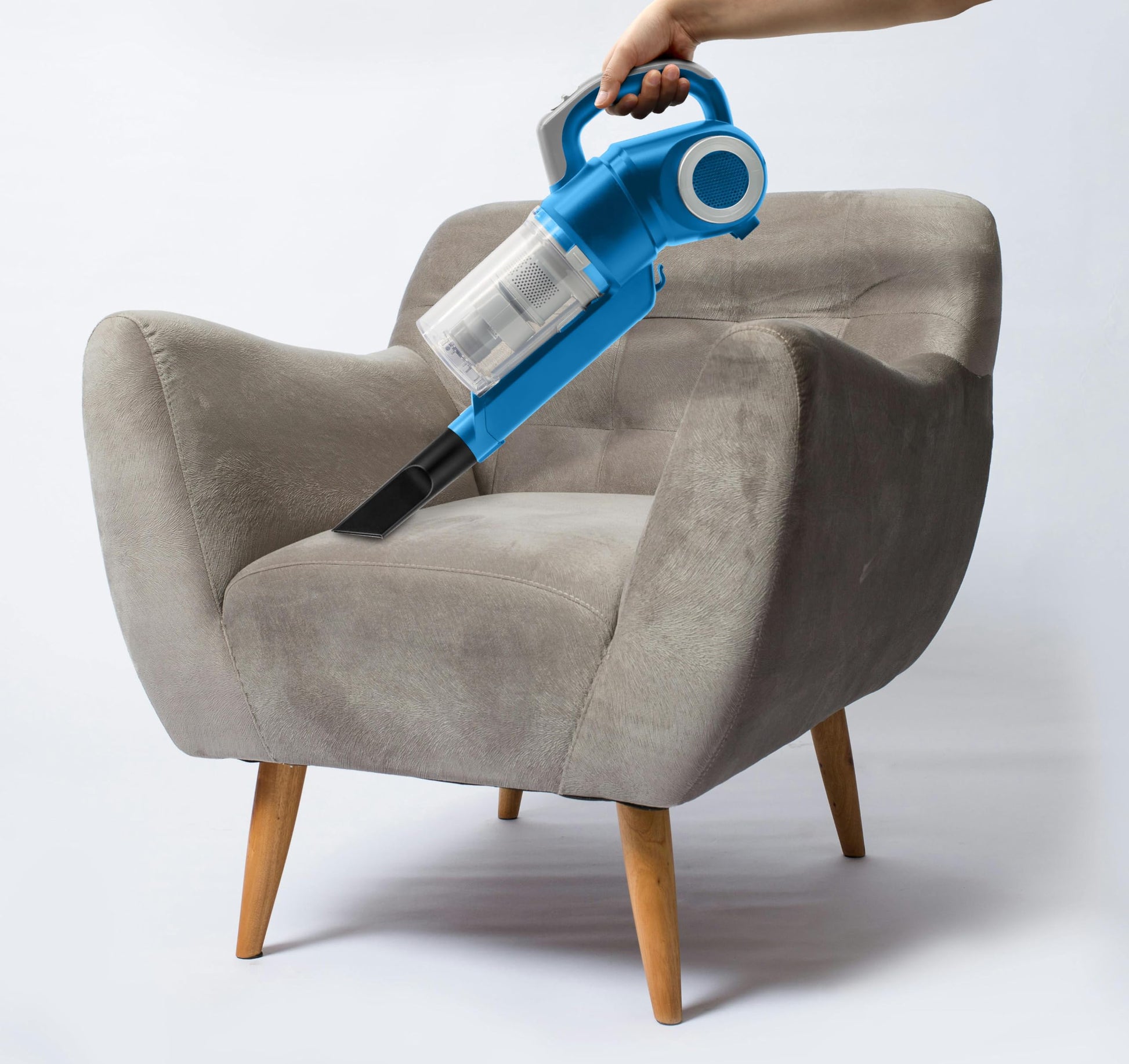 Koblenz Lyra, Aspiradora Vertical Ciclónica 3-en-1, Stick Vac, Aspiradora de Mano y de Bastón, Cable de 5m, Copa de Polvo de 400ml, Sin Bolsa, 2 Sistemas de Filtrado, Accesorios Incluidos, Color Azul