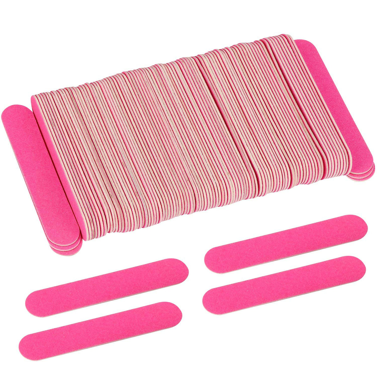 Tbestmax - 200 limas de uñas desechables (8,6 cm, doble cara, para herramientas de uña, grano 150)